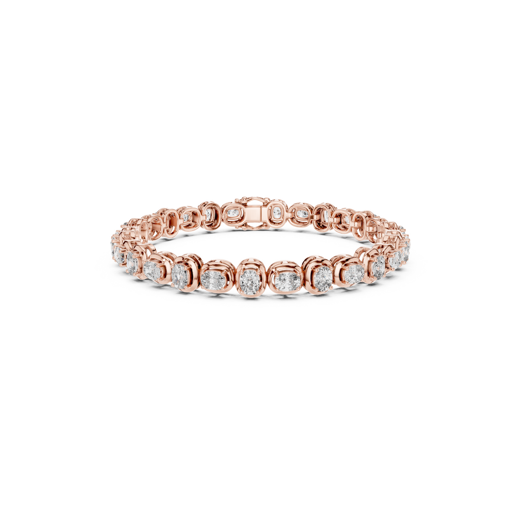 Cushion Cut Lab Grown Diamond Tennis Bracelet