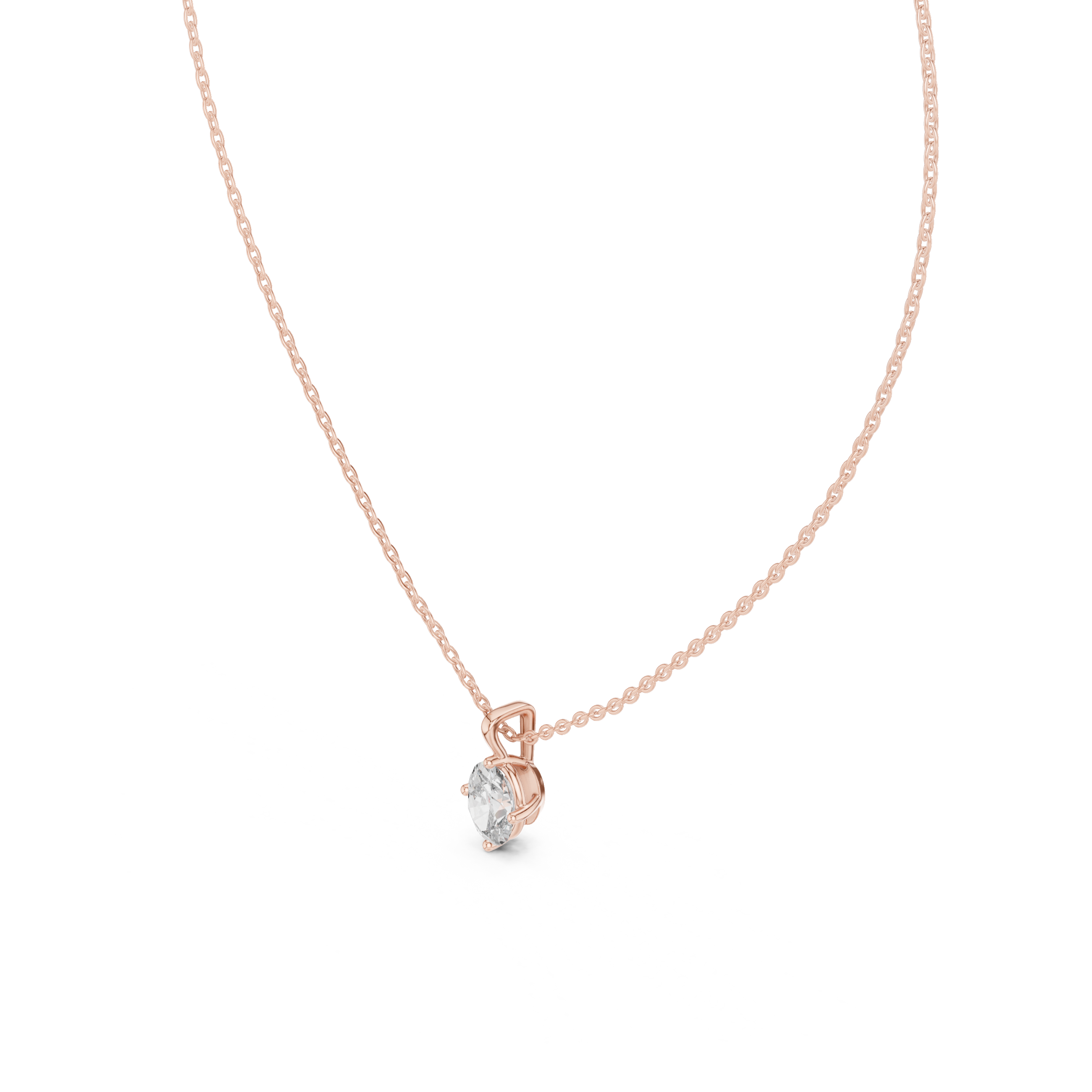 Oval Cut Solitaire Lab Grown Diamond Pendant