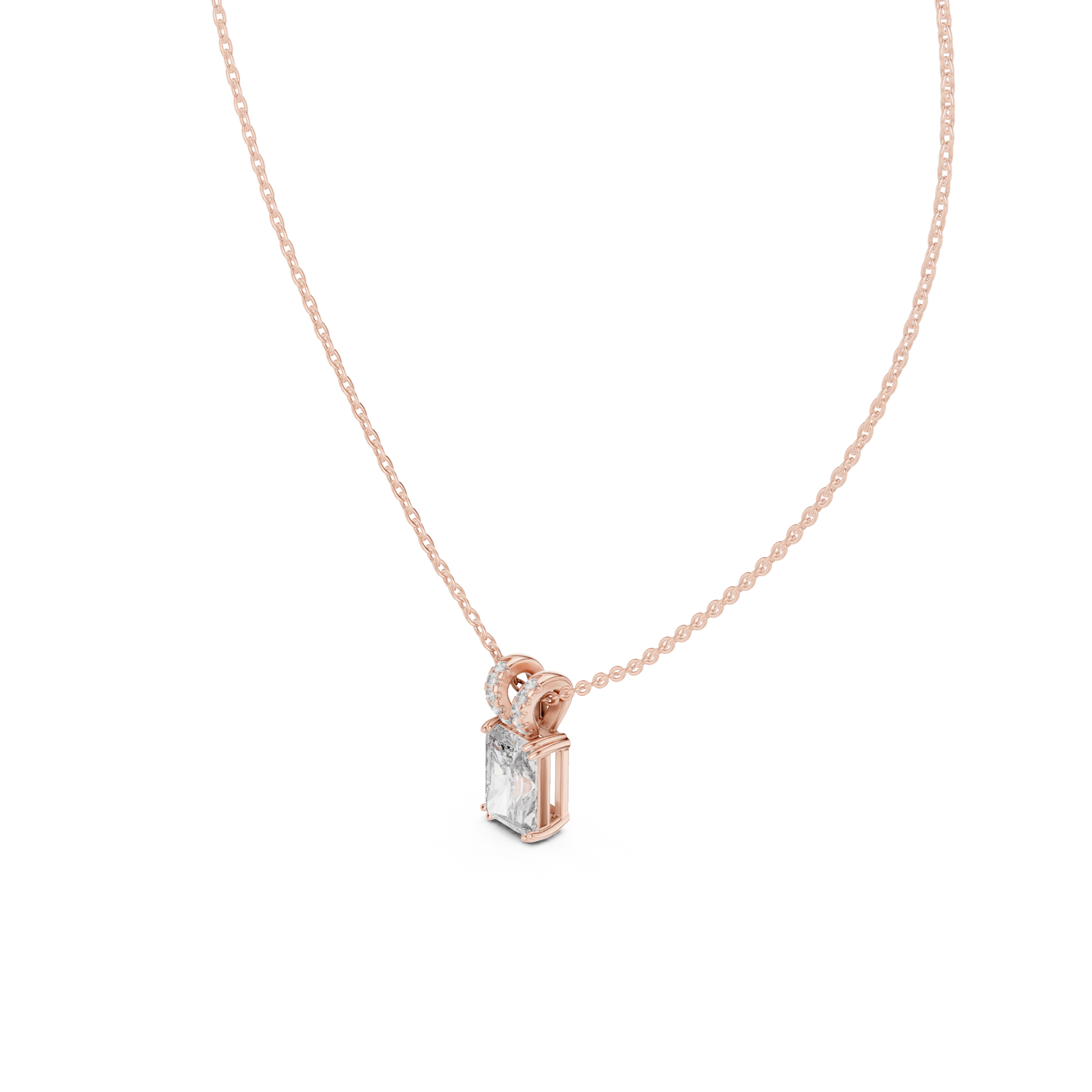 Radiant Cut Solitaire Lab Grown Diamond Pendant