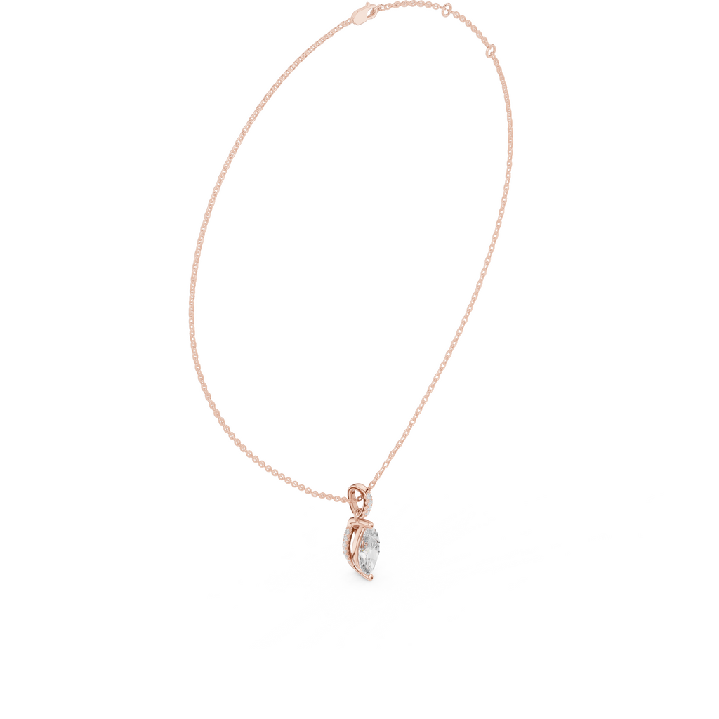 Marquise Cut Solitaire Diamond Pendant