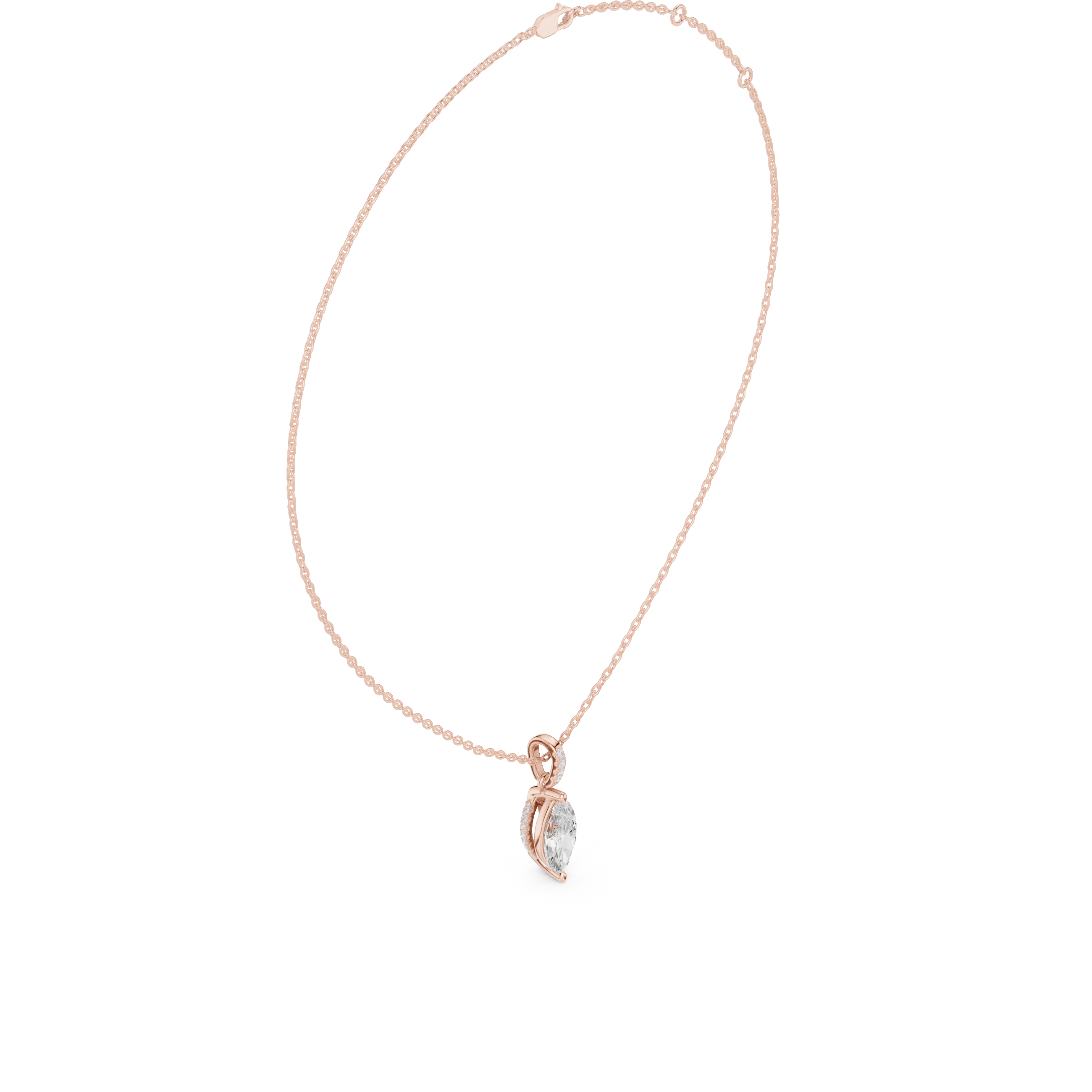 Marquise Cut Solitaire Diamond Pendant