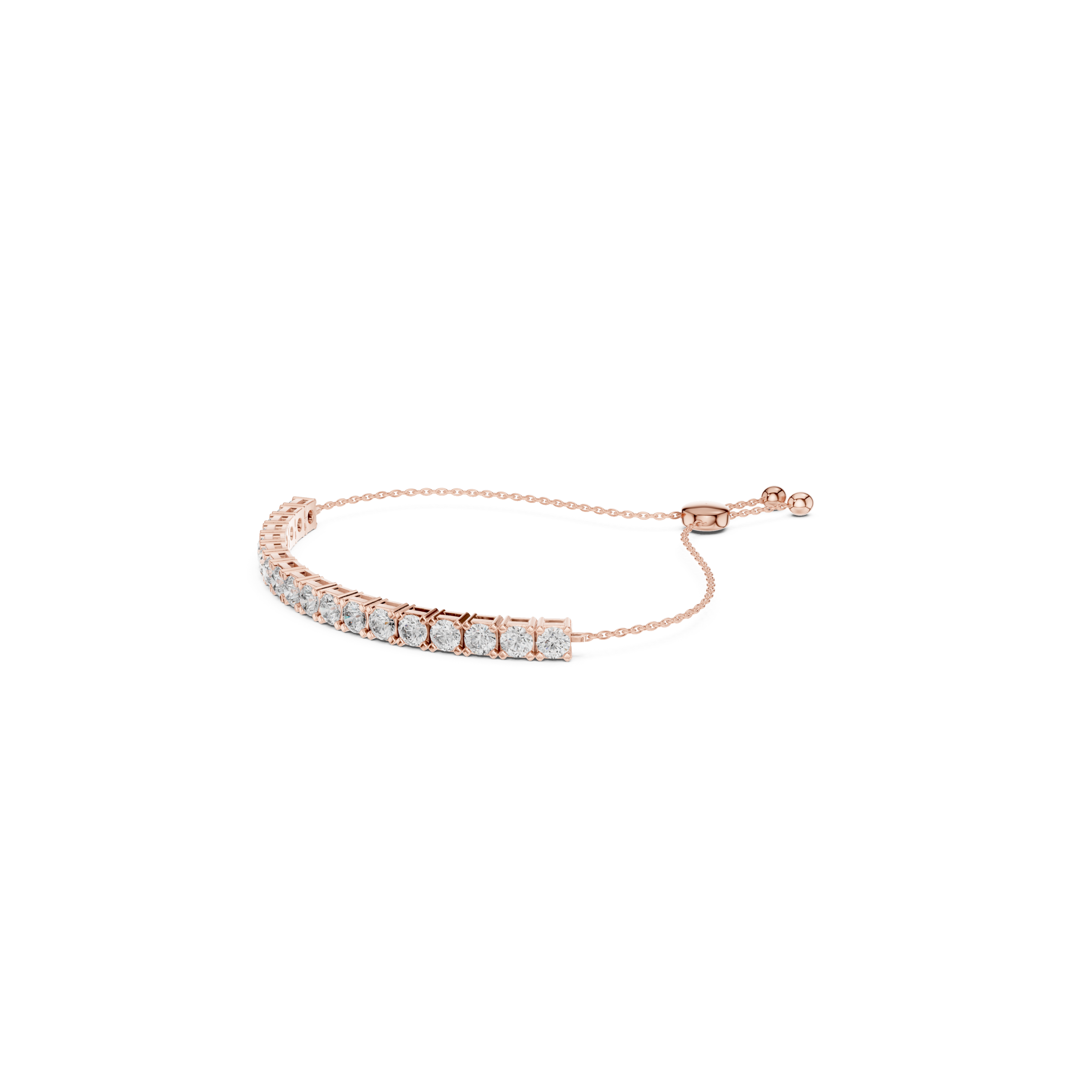 Elegant  Round Cut Lab Grown Diamonds Chain Bracelet