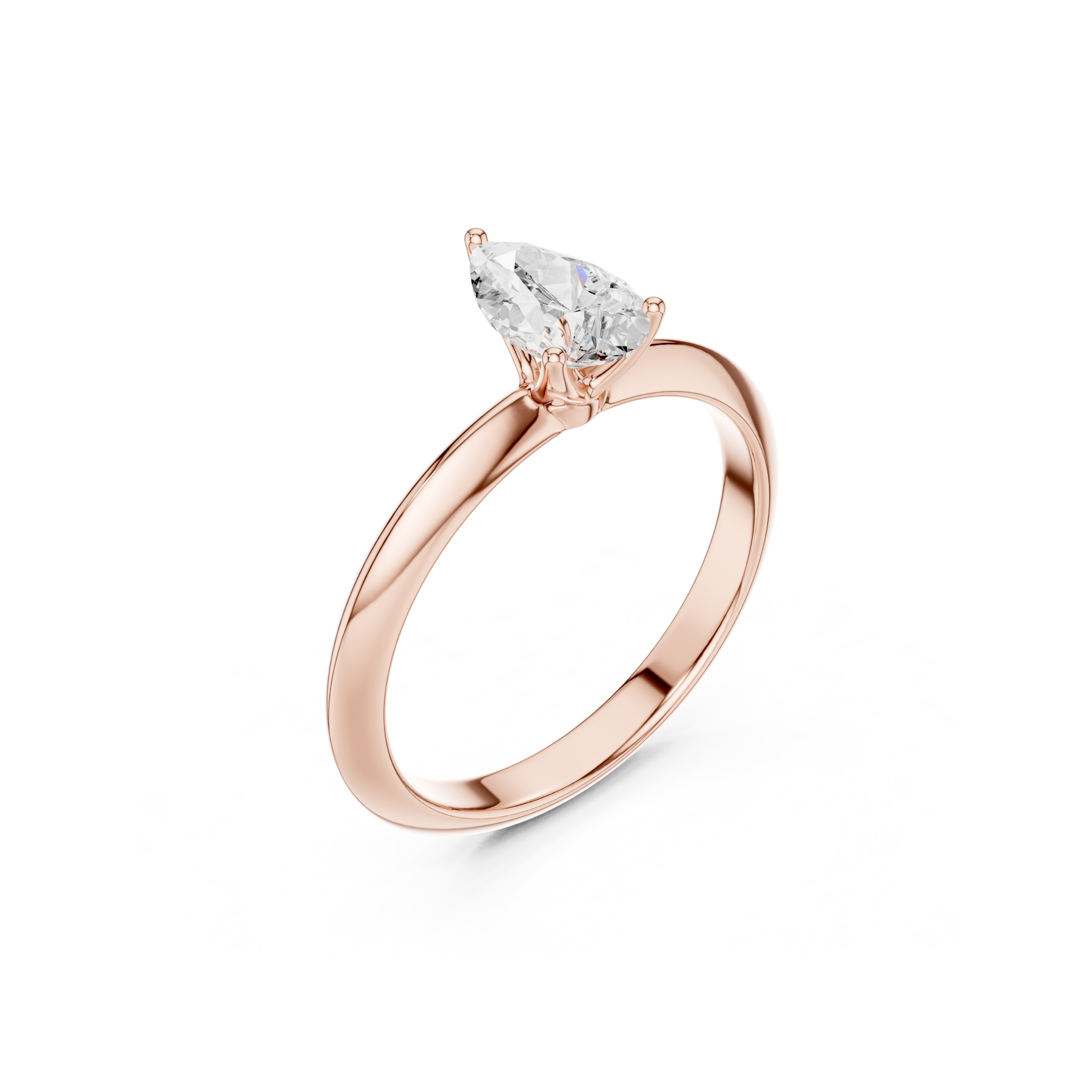 Pear-Cut Solitaire Lab Grown Diamond Ring