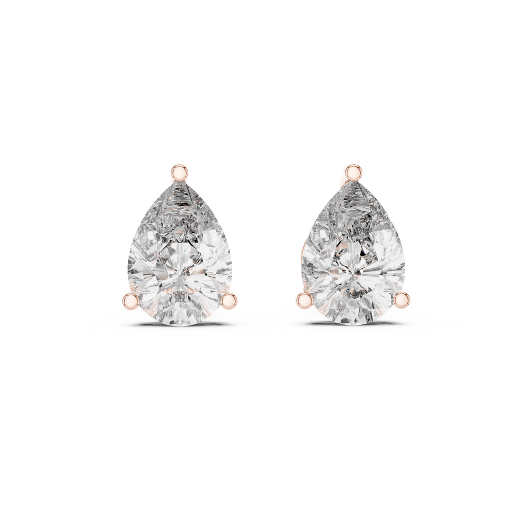 Pear Solitaire Lab Grown Diamond Stud