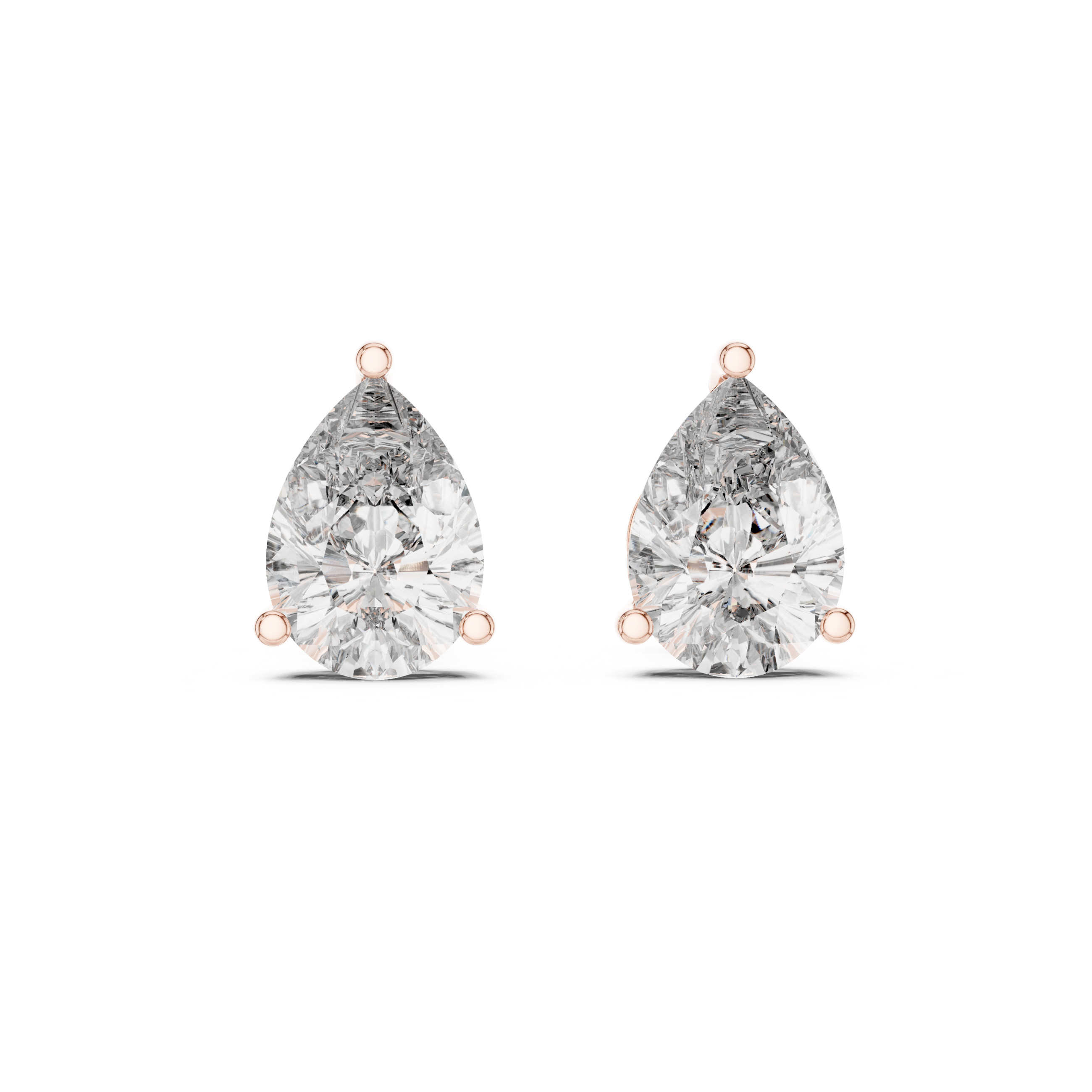 Pear Solitaire Lab Grown Diamond Stud