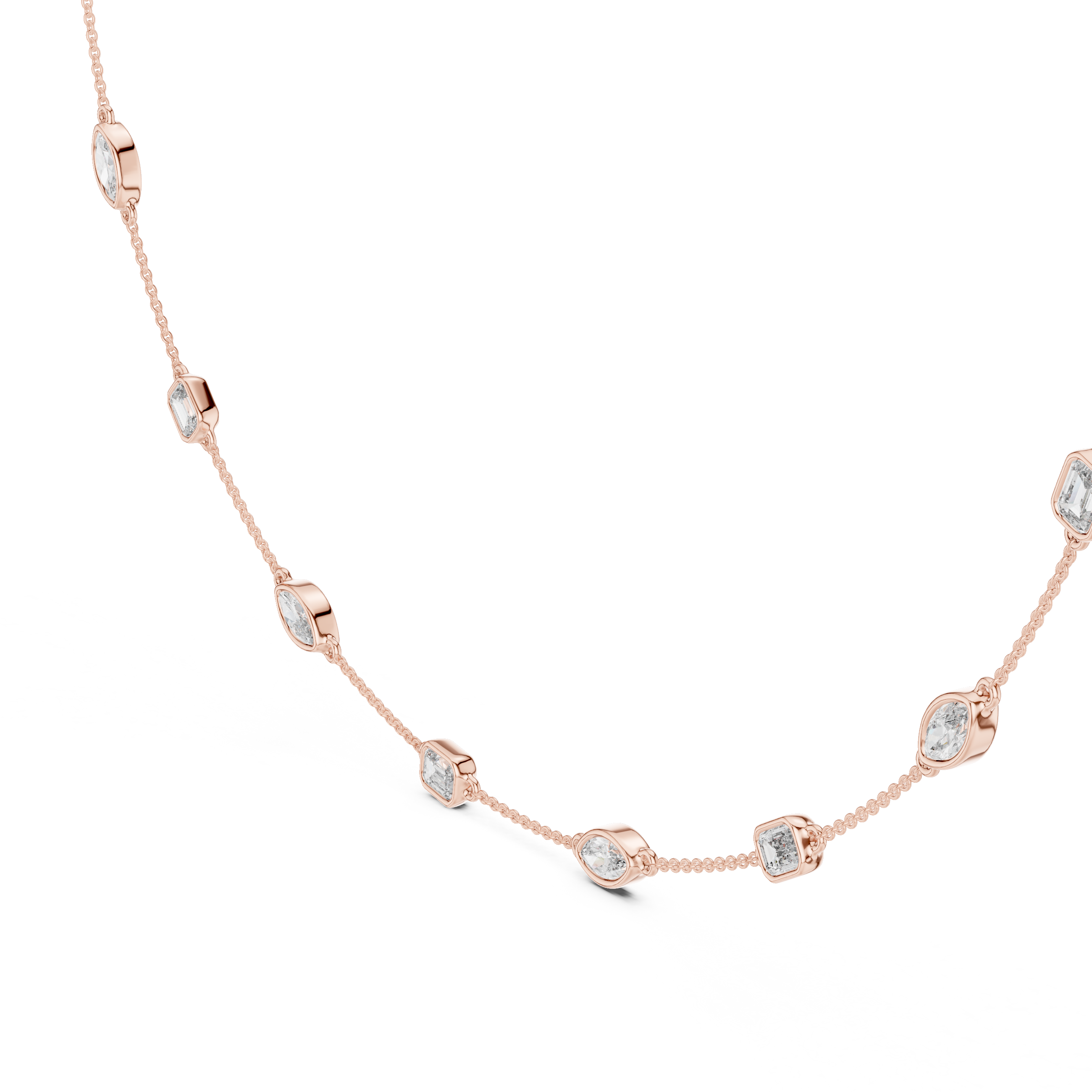 Elegant Gold Bezel-Set Lab Grown Diamond Necklace