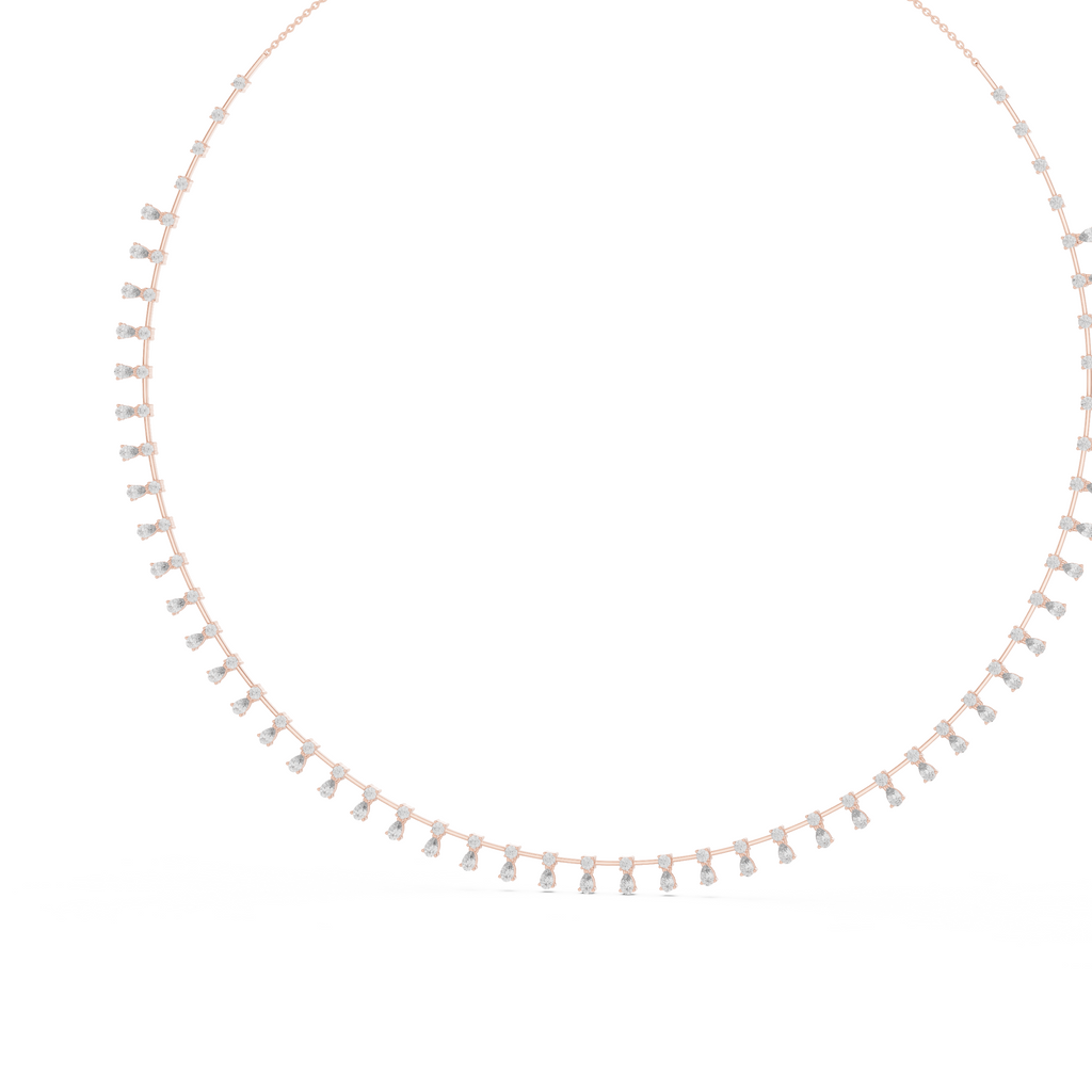 Graduated Dangling Lab Grown Diamond Necklace