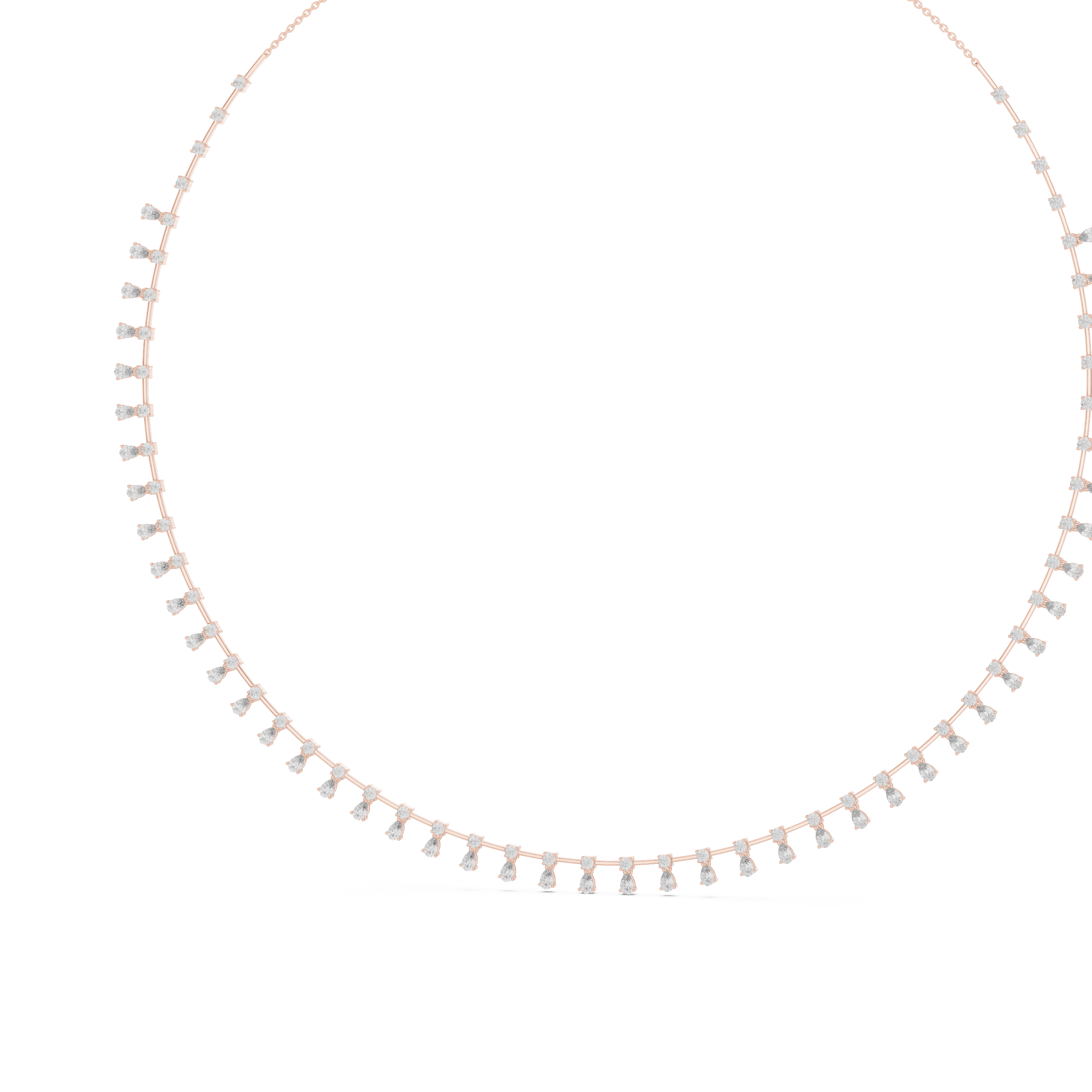 Graduated Dangling Lab Grown Diamond Necklace