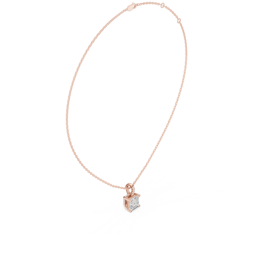 Asscher Cut Solitaire Diamond Pendant