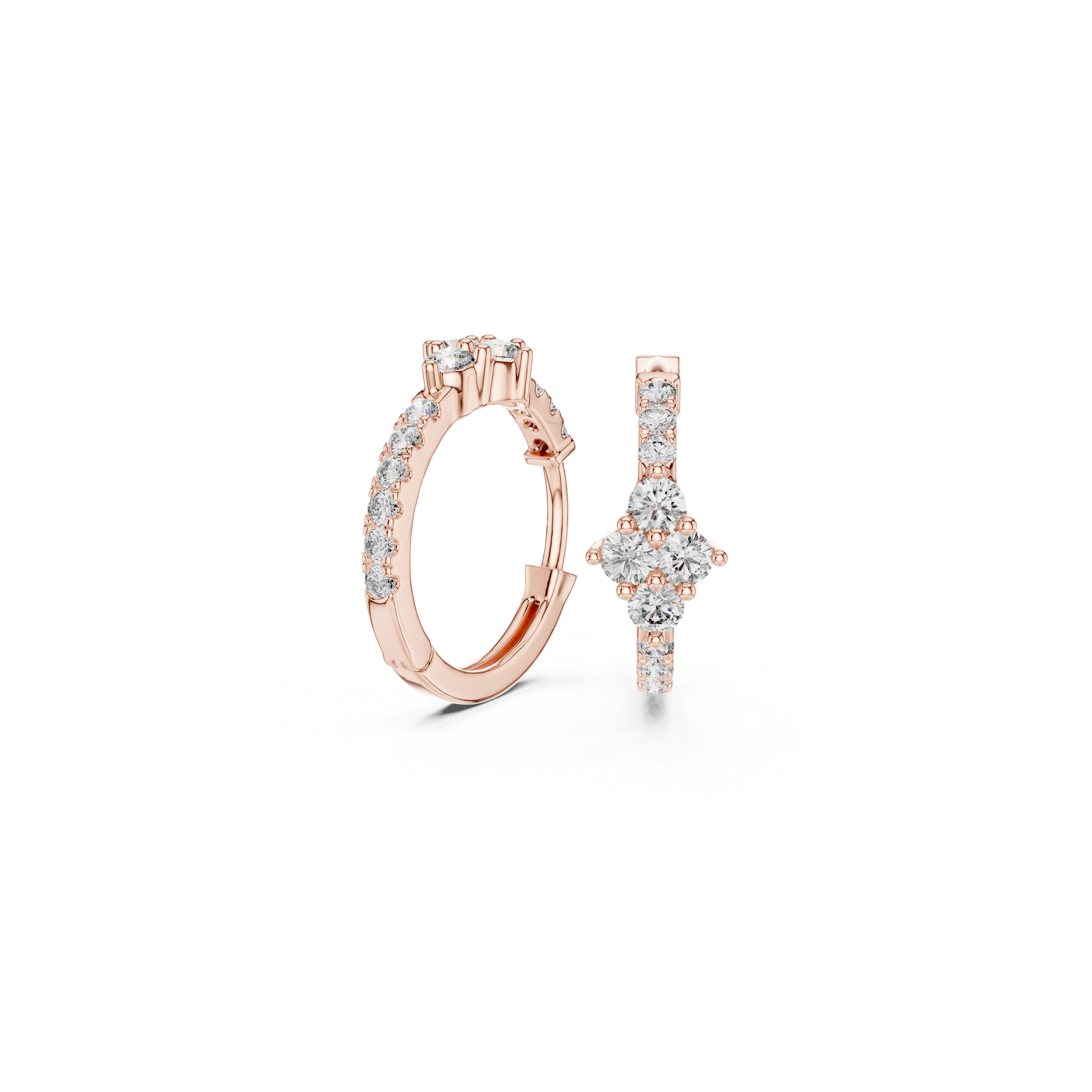 Floral Daimond Hoop Earring