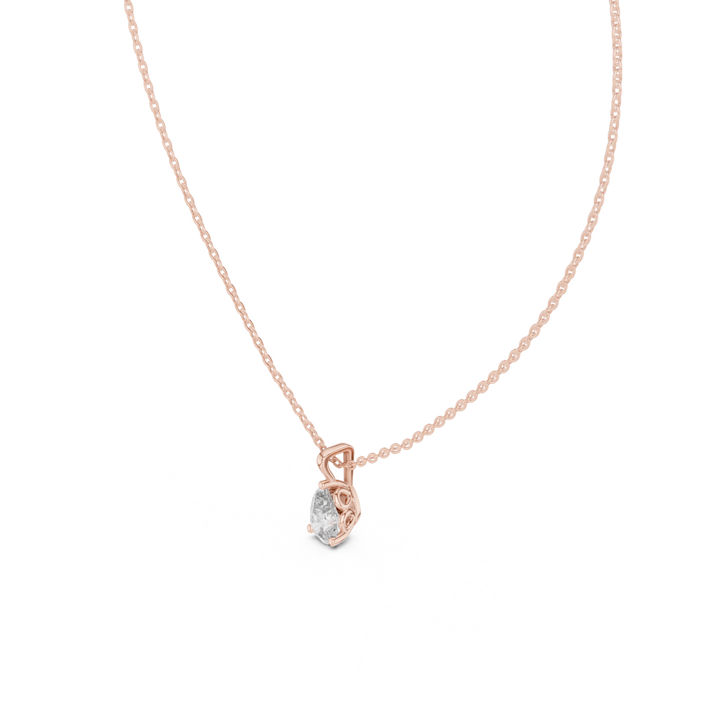 Pear Cut Solitaire Lab Grown Diamond Pendant