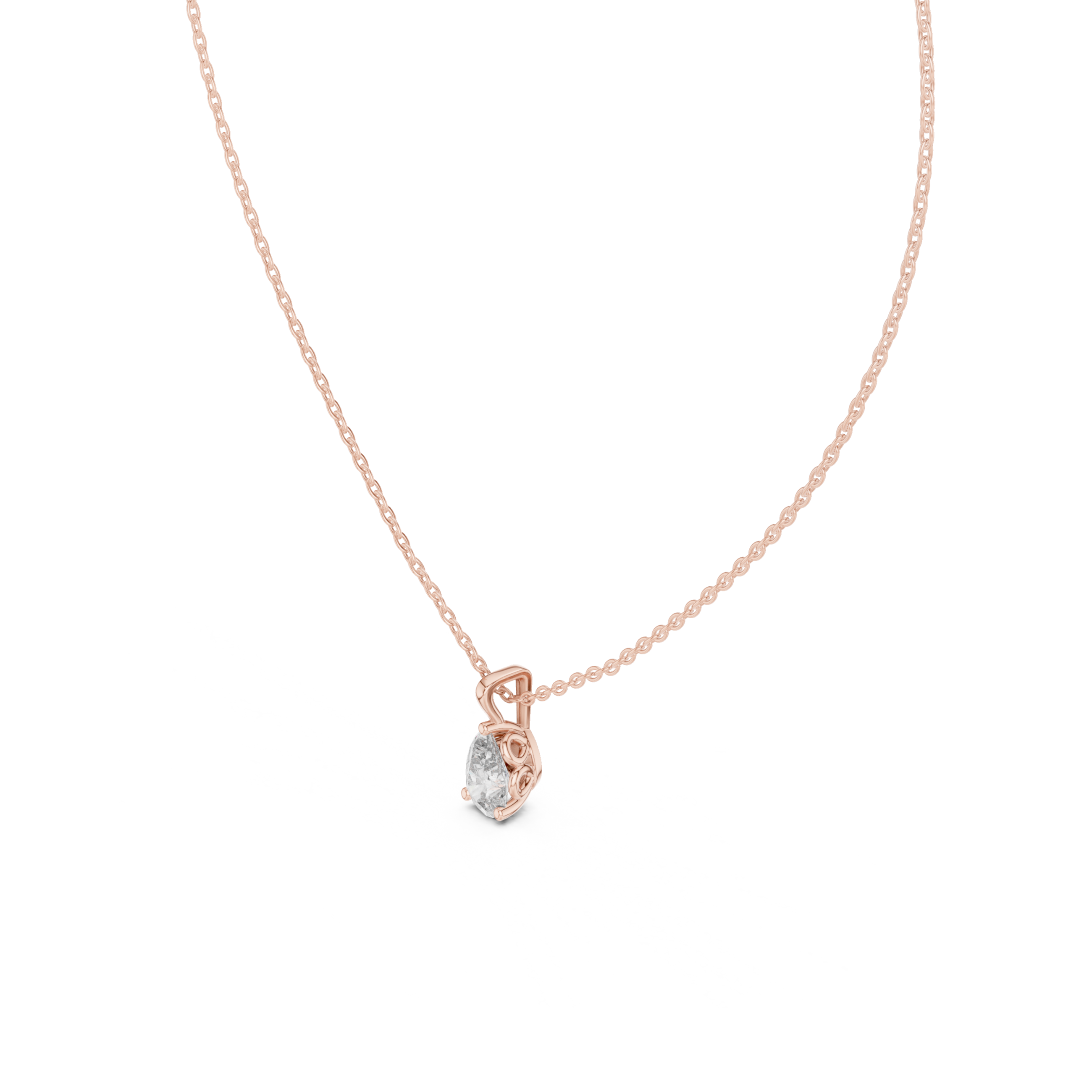 Pear Cut Solitaire Lab Grown Diamond Pendant