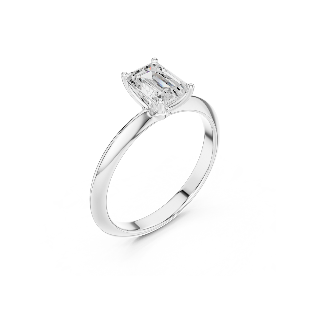 Emerald Cut Solitaire Lab Grown Diamond Ring
