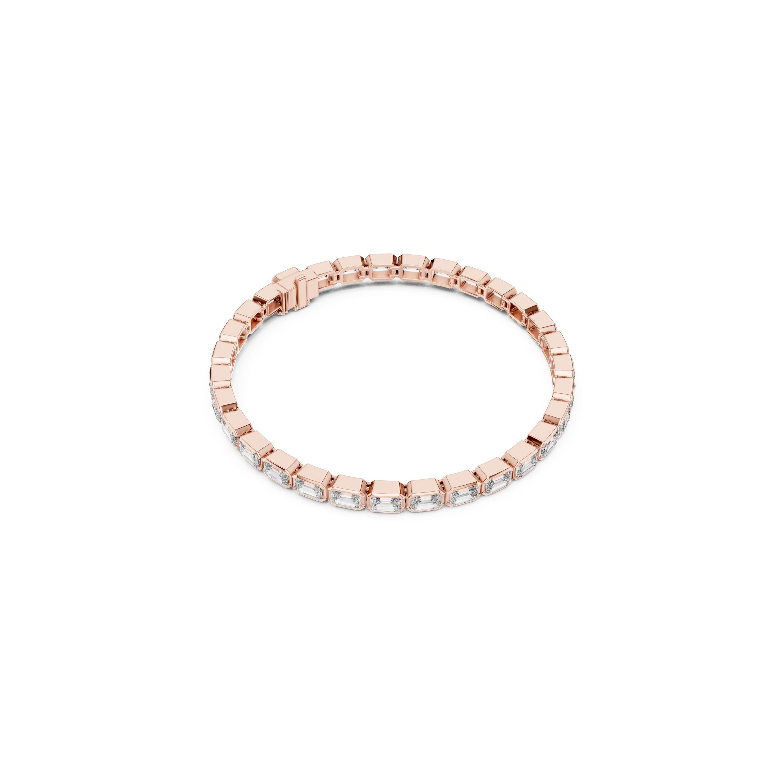 Emerald-Cut Lab Grown Diamond Tennis Bracelet