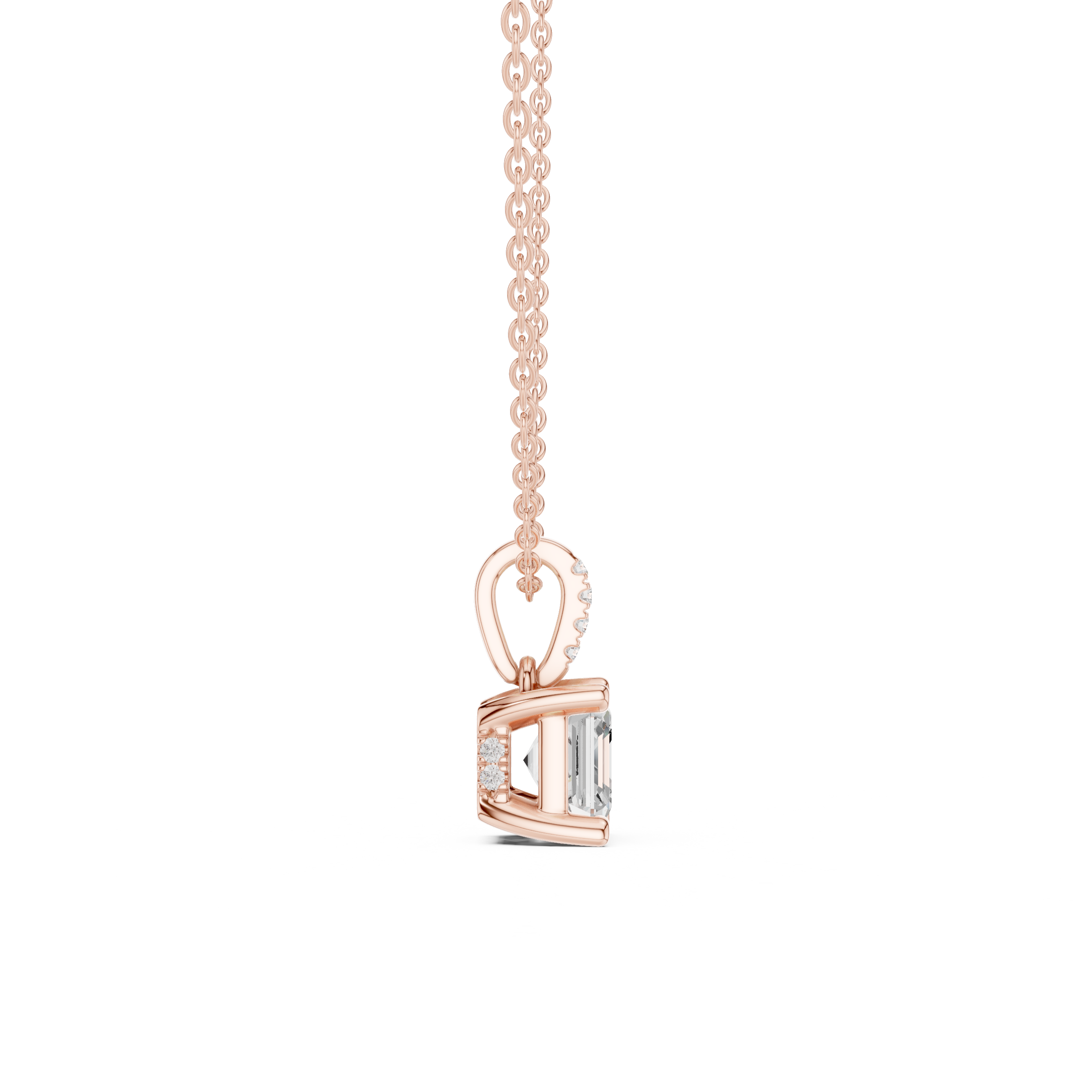 Asscher Cut Solitaire Diamond Pendant