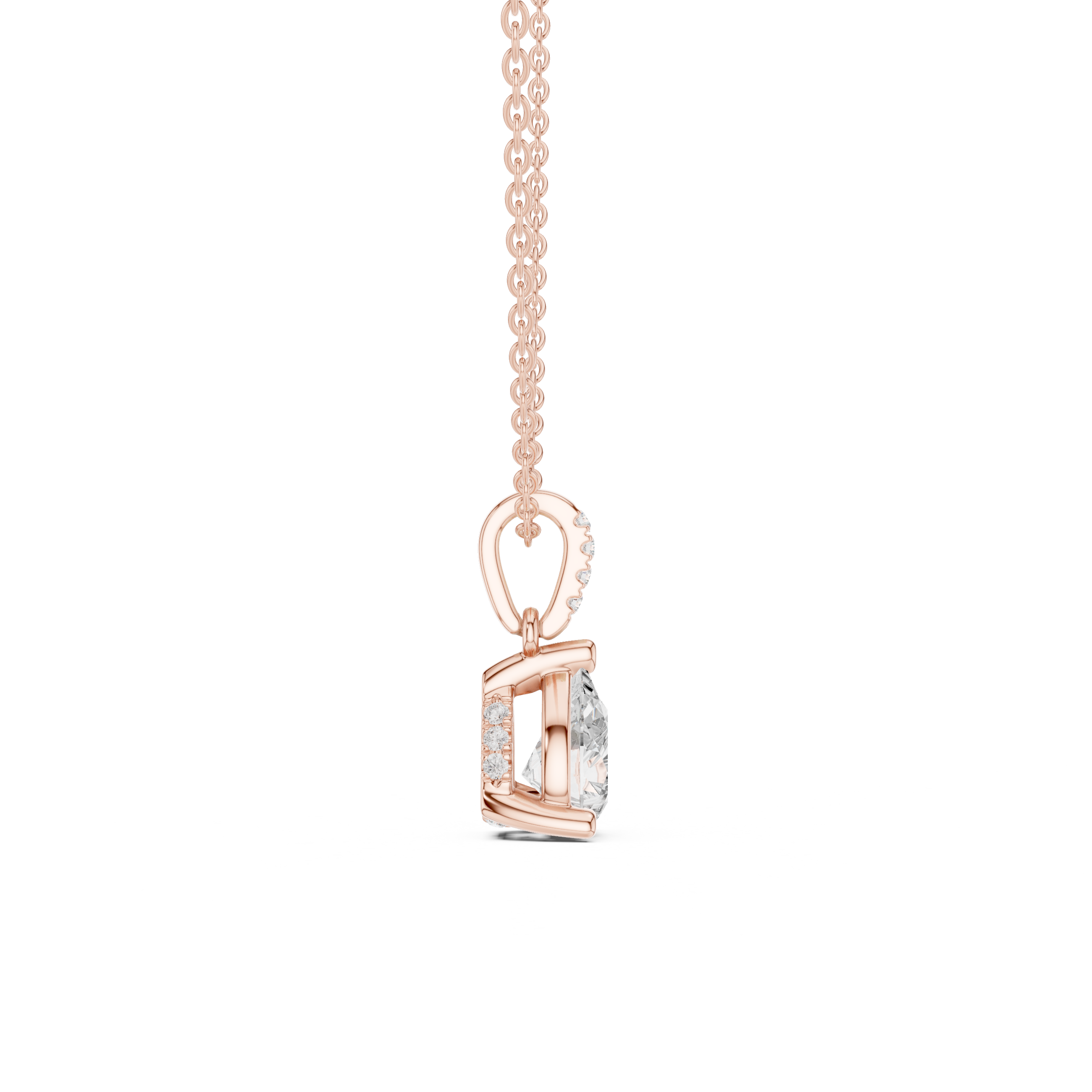 Pear Cut Solitaire Diamond Pendant