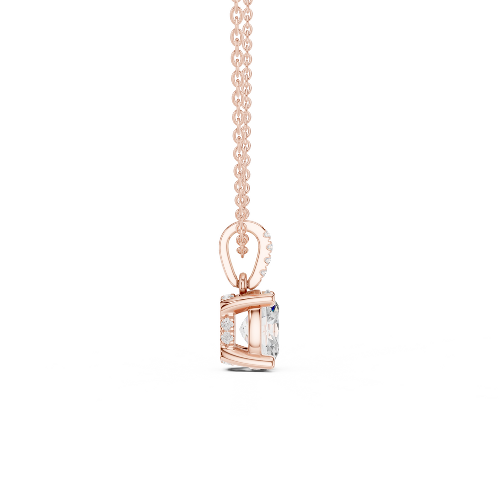 Oval Cut Solitaire Diamond Pendant