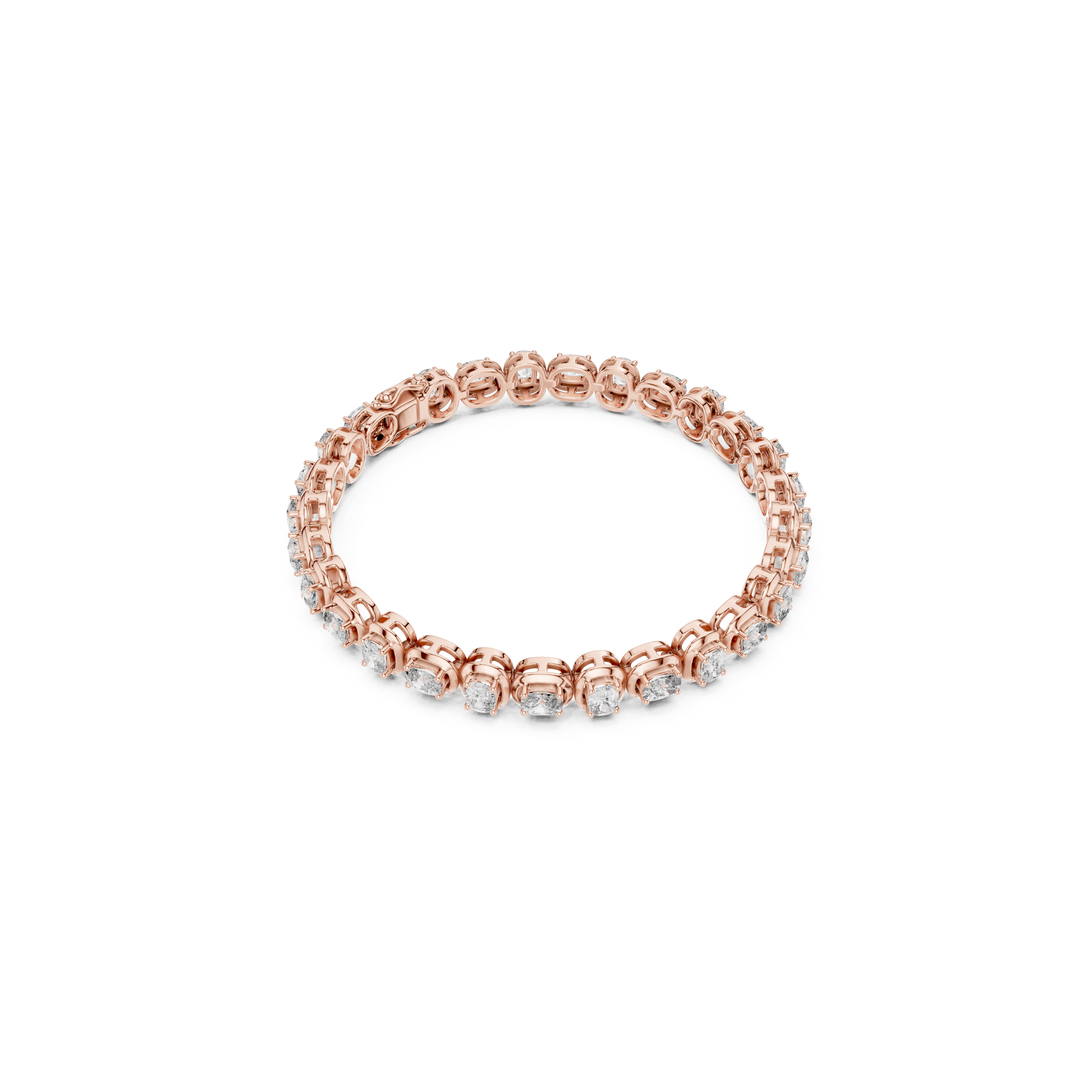 Cushion Cut Lab Grown Diamond Tennis Bracelet