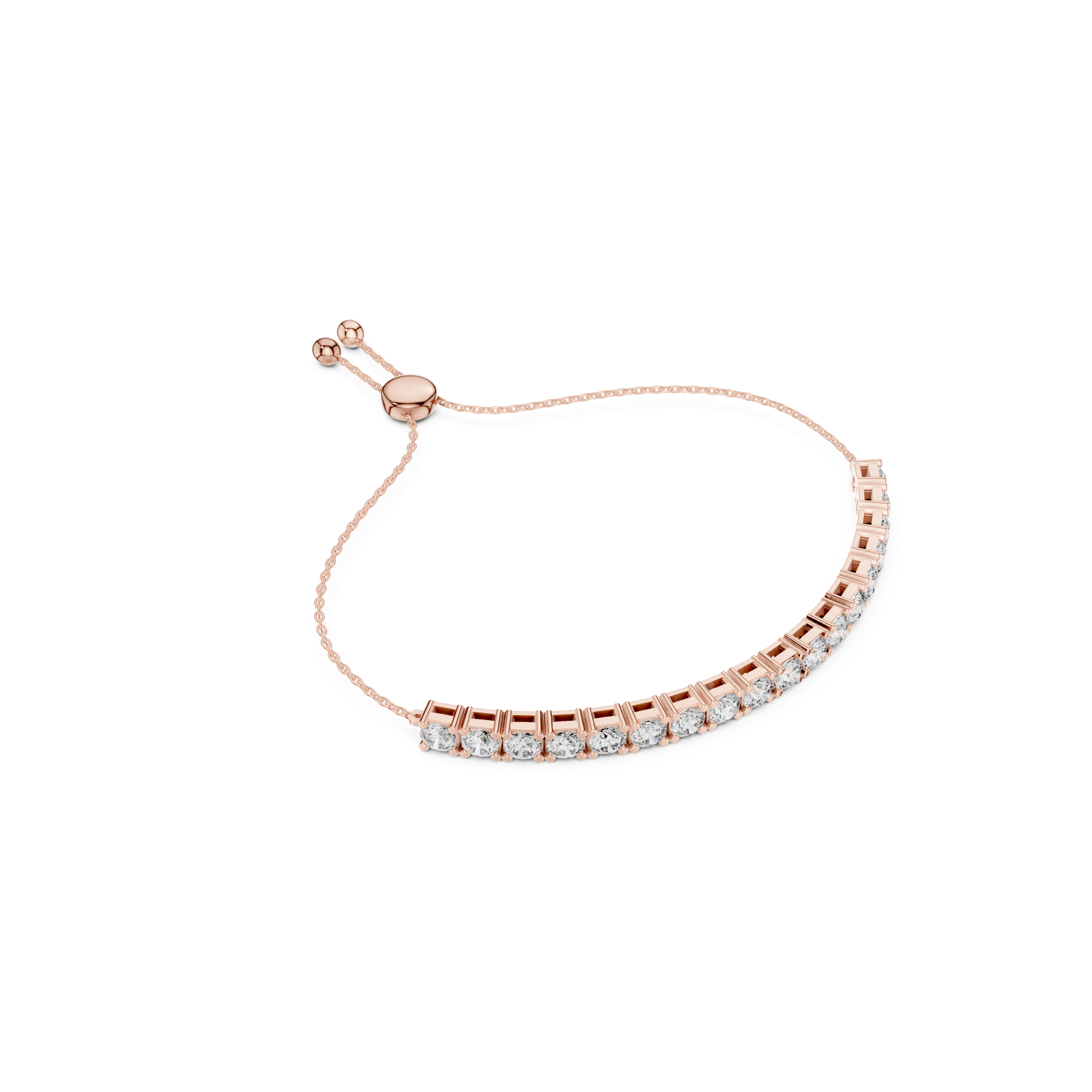 Elegant  Round Cut Lab Grown Diamonds Chain Bracelet