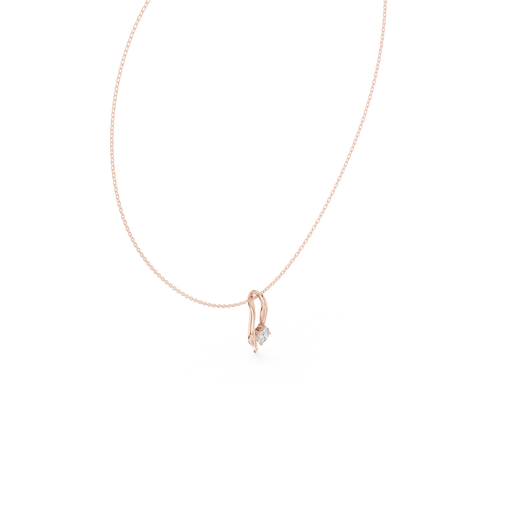 Curved Lab Grown Diamond Pandent