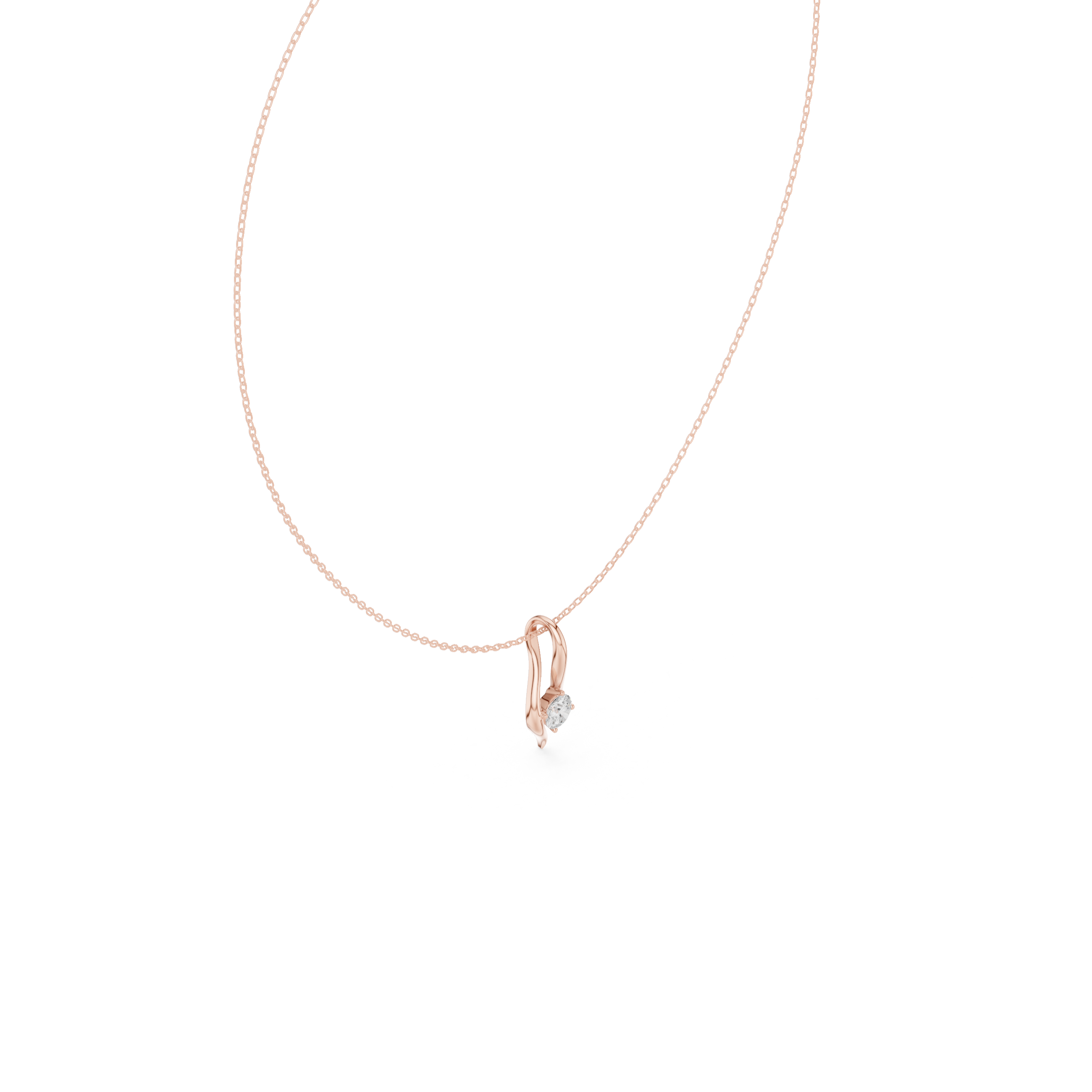 Curved Lab Grown Diamond Pandent