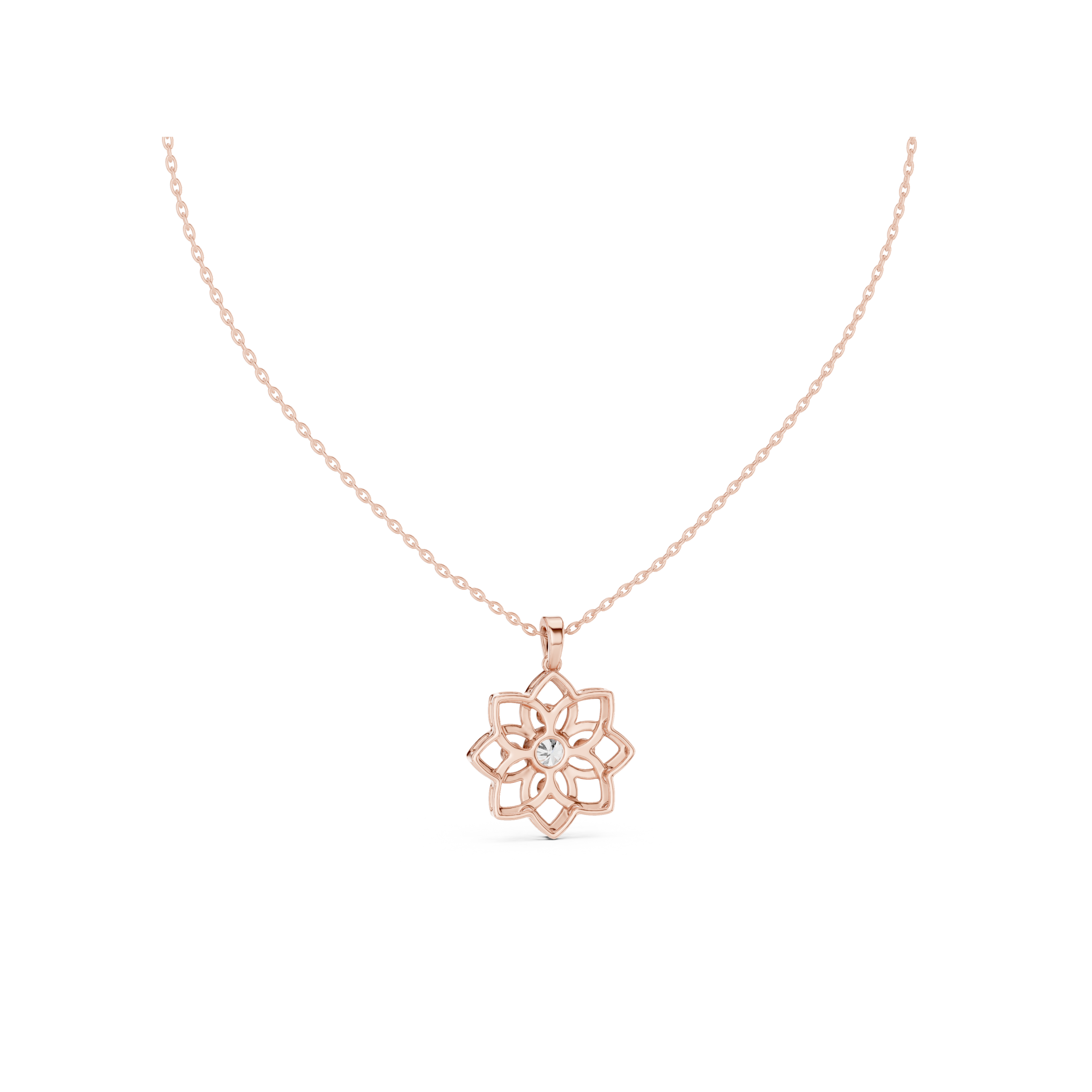 Floral Lab Grown Diamond Pendant