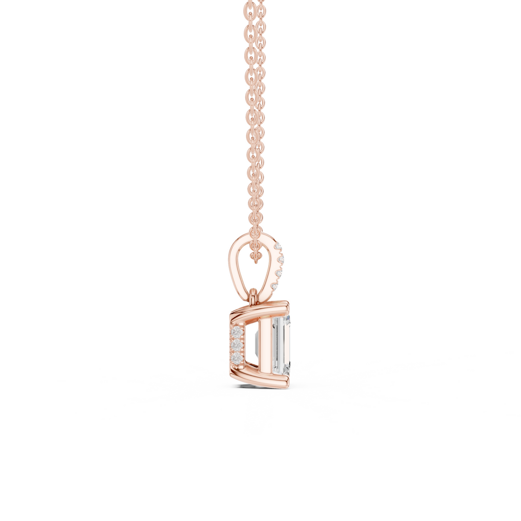 Emerald Cut Solitaire Diamond Pendant