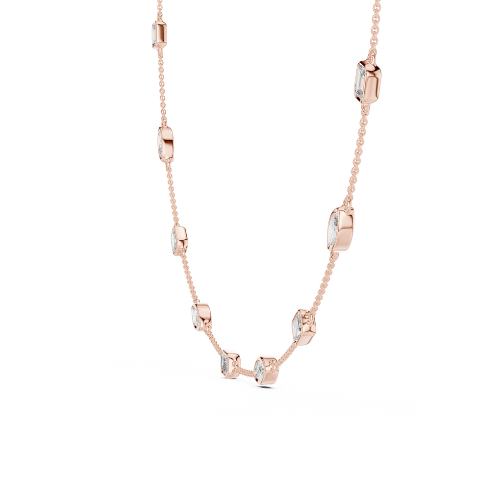 Elegant Gold Bezel-Set Lab Grown Diamond Necklace