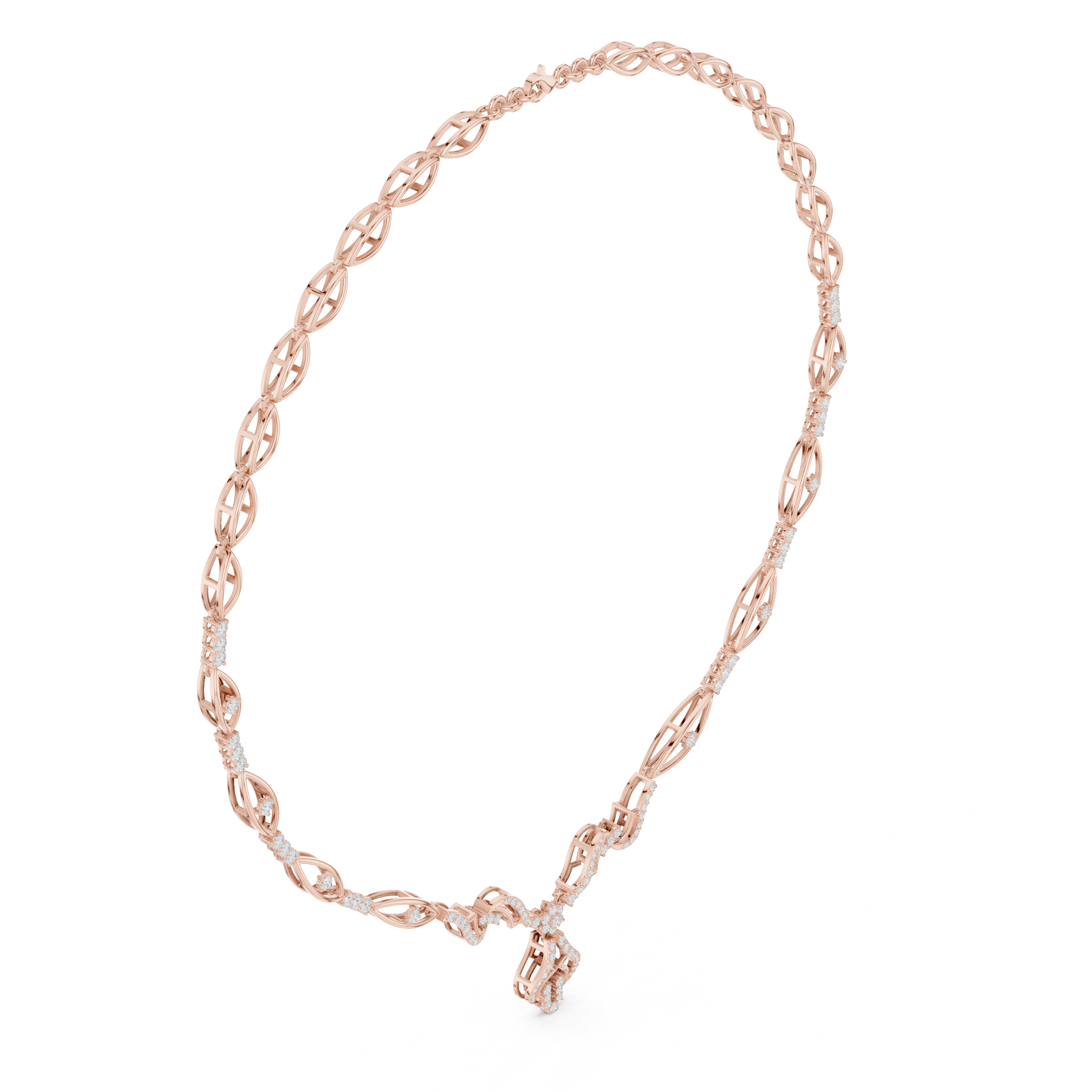 Intricate Vine Design Lab Grown Diamond Necklace