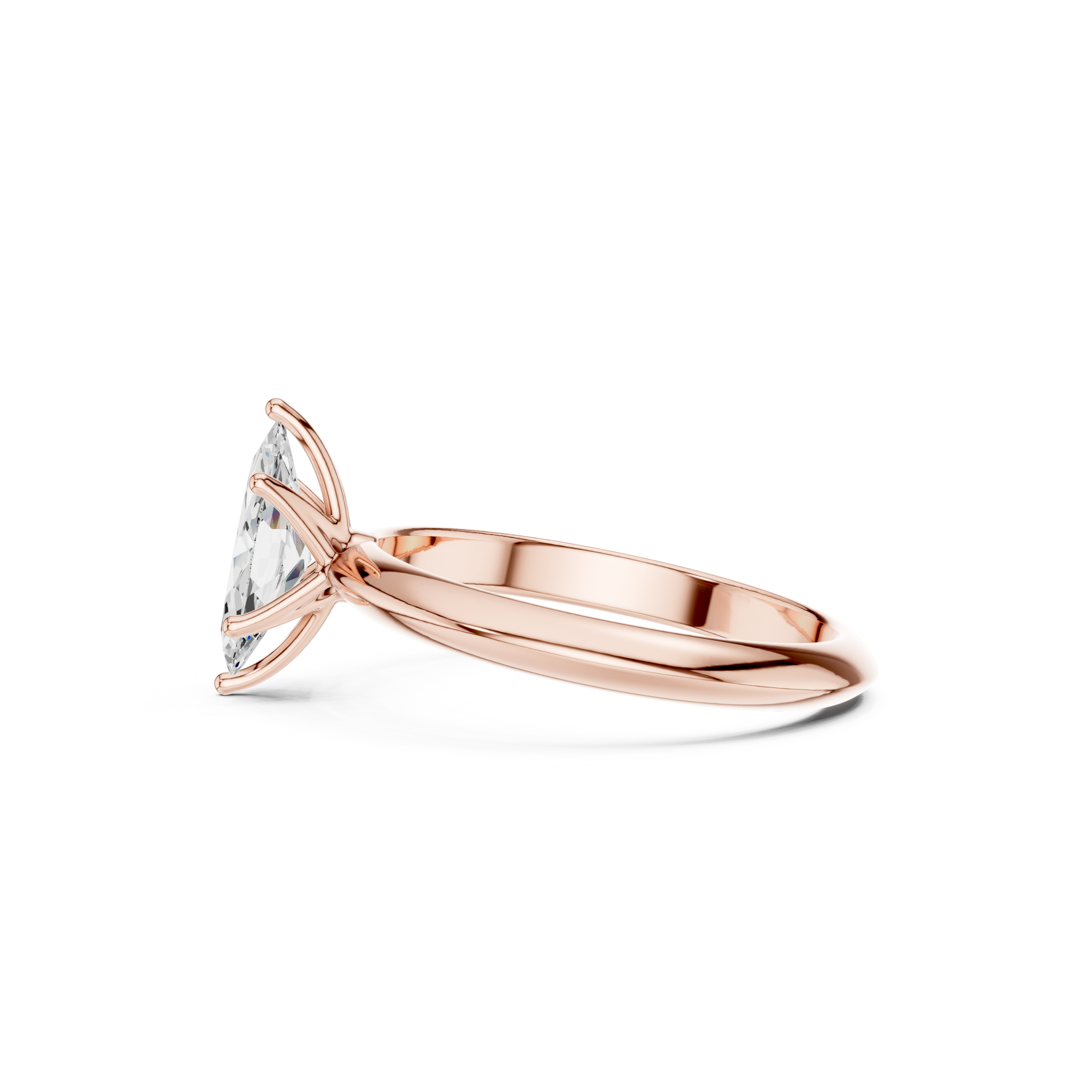 Marquise-Cut Solitaire Lab Grown Diamond Ring