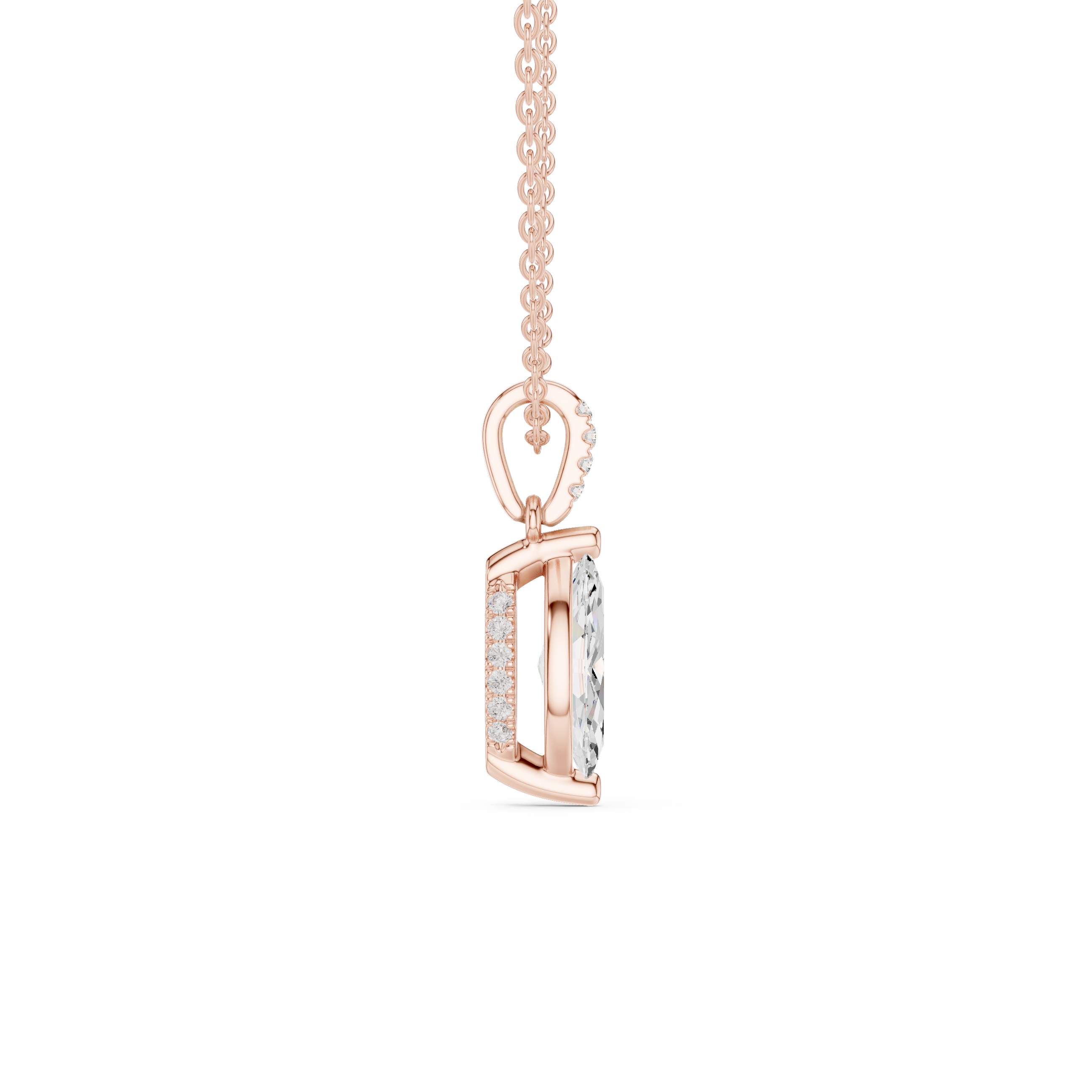 Marquise Cut Solitaire Diamond Pendant