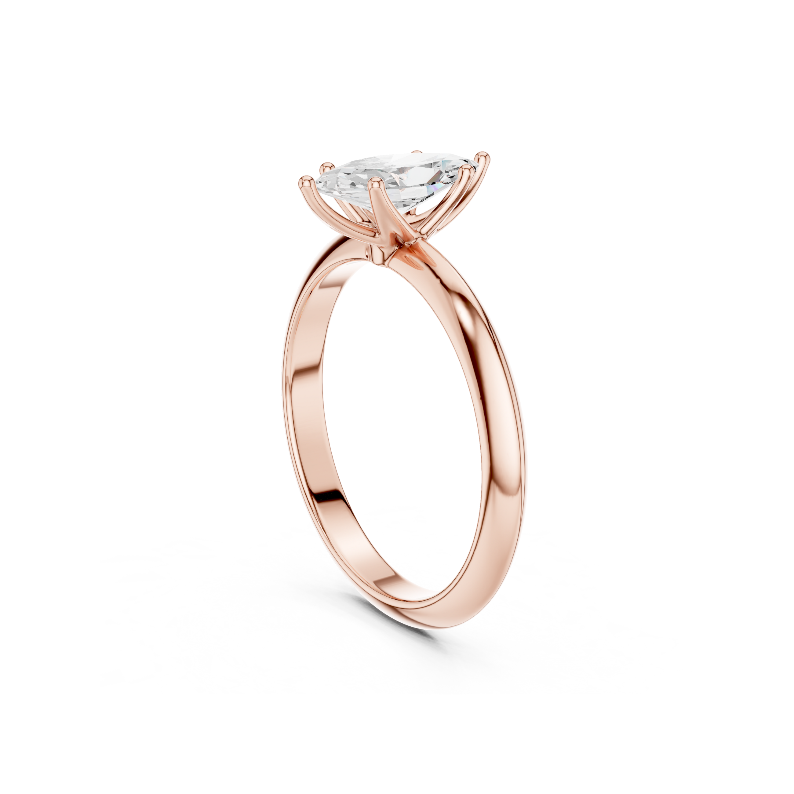 Marquise-Cut Solitaire Lab Grown Diamond Ring