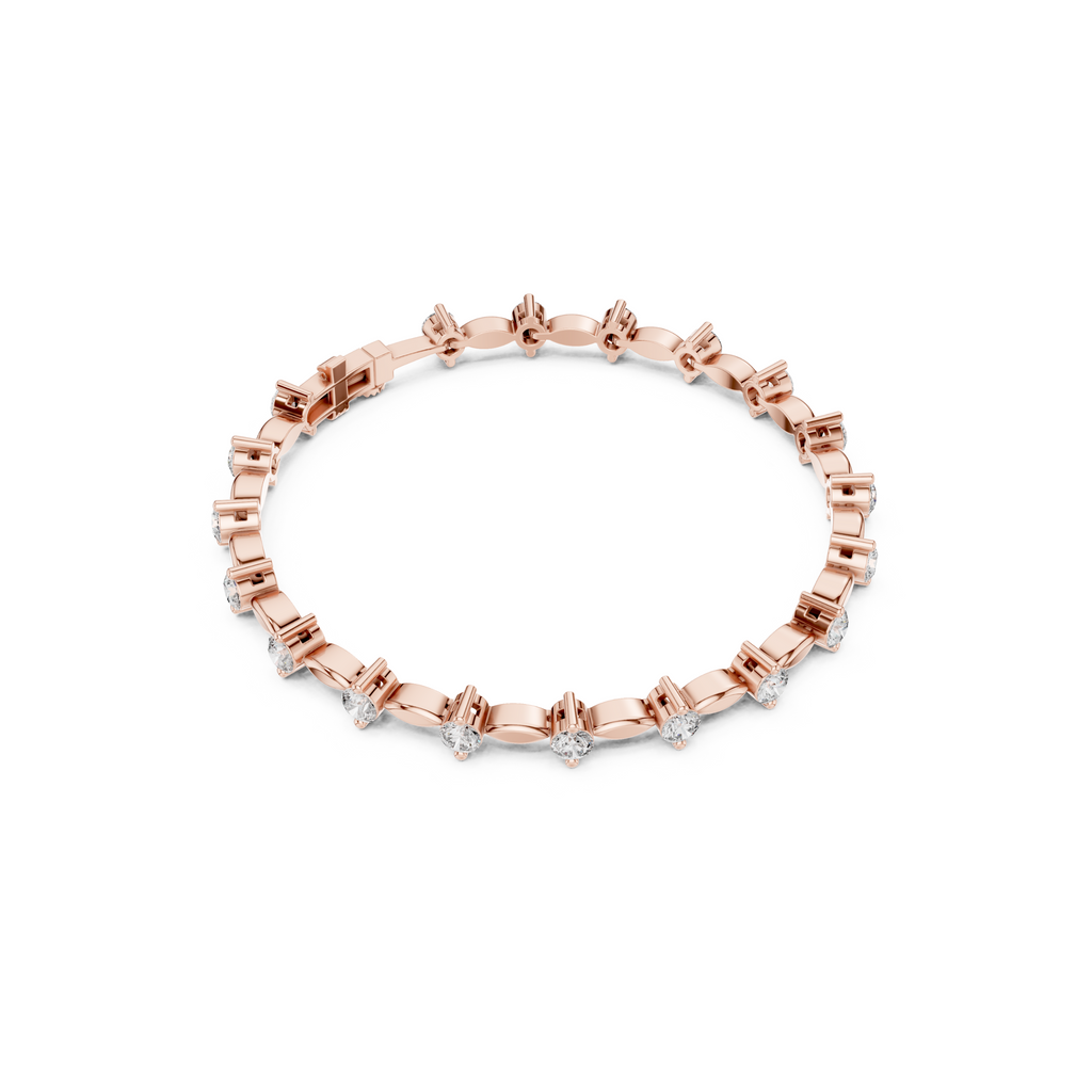 Delicate Round Lab Grown Diamond Tennis Bracelet