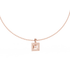 Square Lab Grown Diamond Halo Pendant