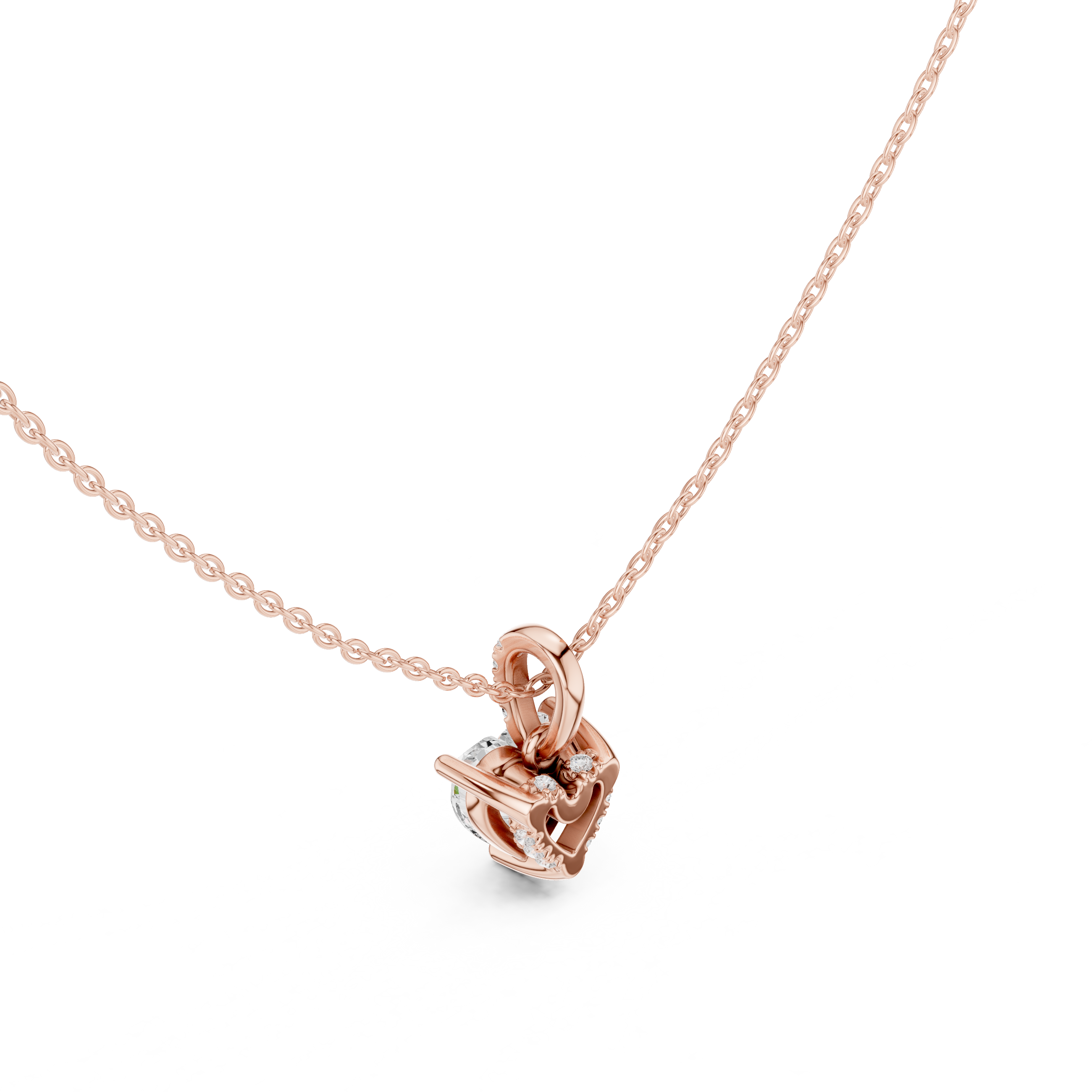 Heart Shape Solitaire Diamond Pendant