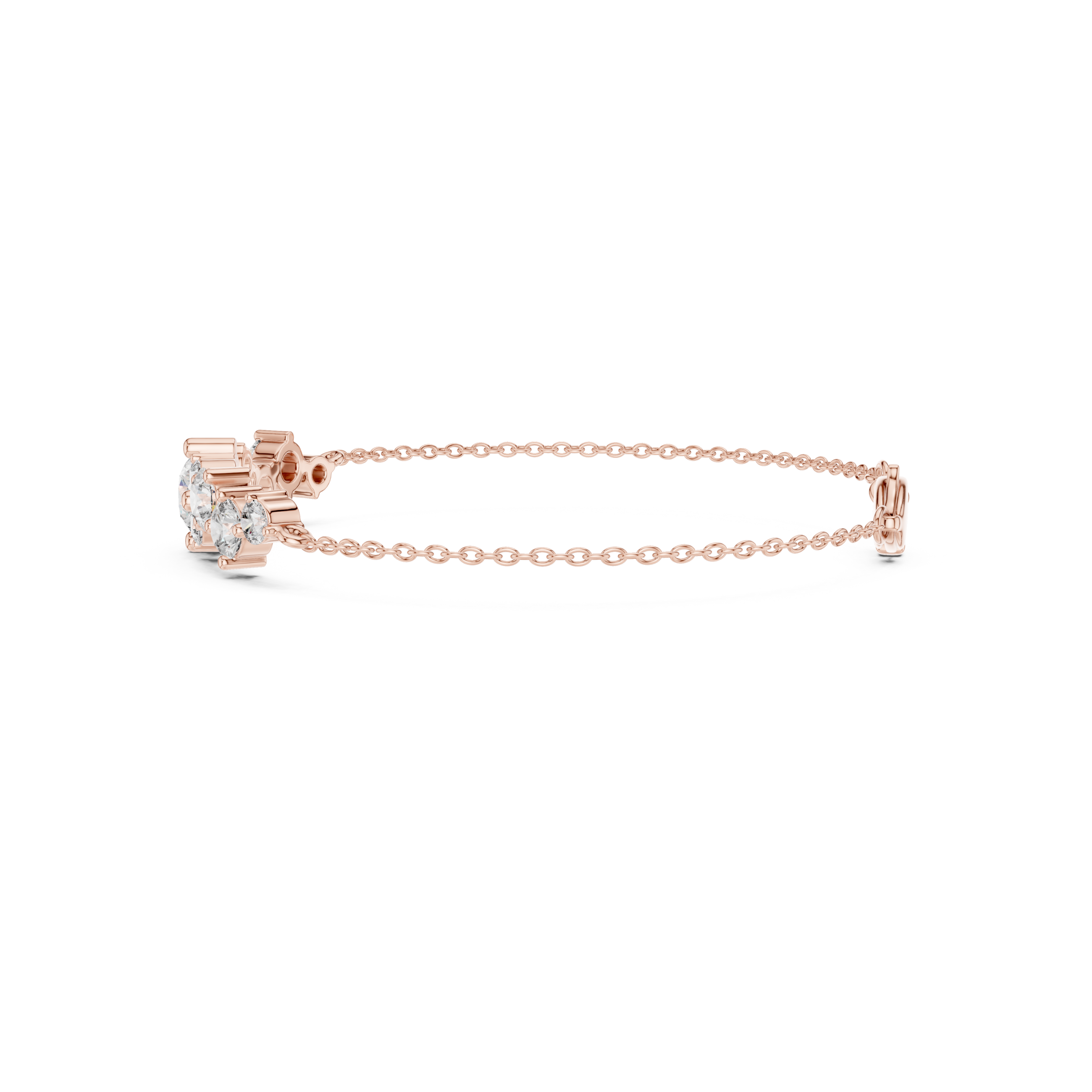 Cluster Lab Grown Diamond chain Bracelet