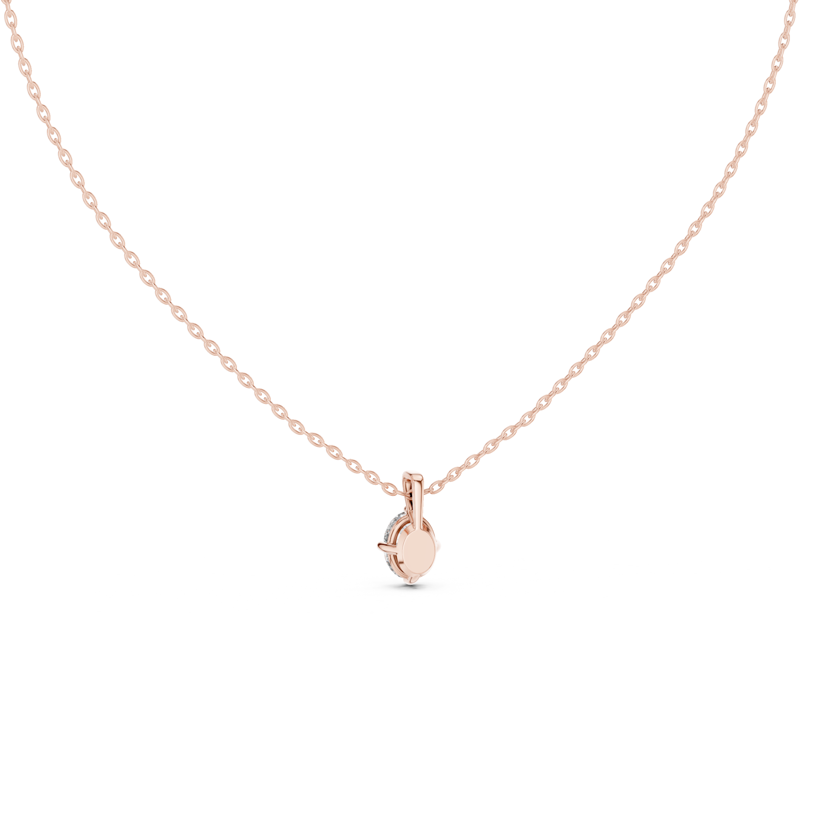Oval Cut Solitaire Lab Grown Diamond Pendant