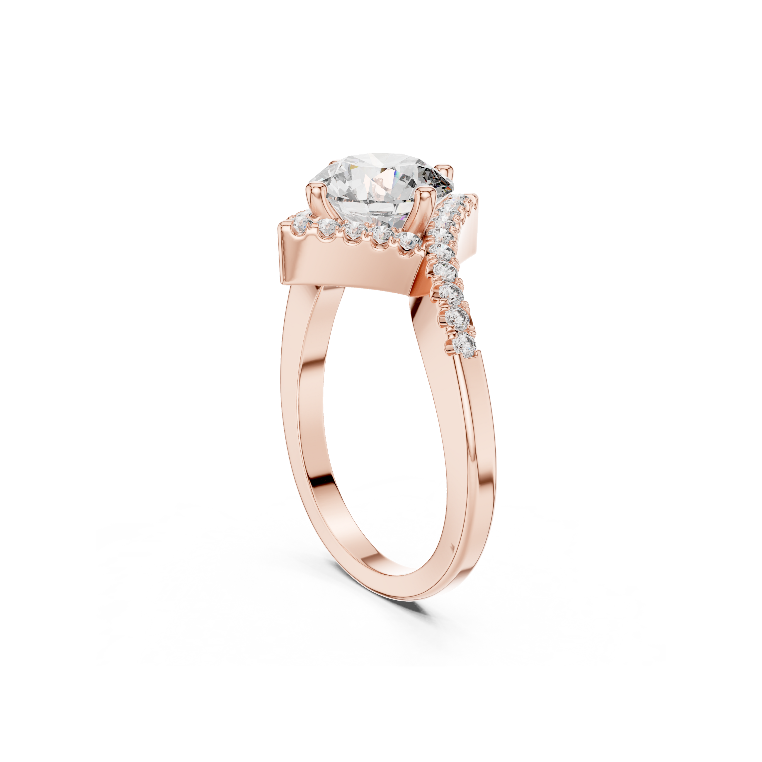 Round Halo Lab Grown Diamond Ring