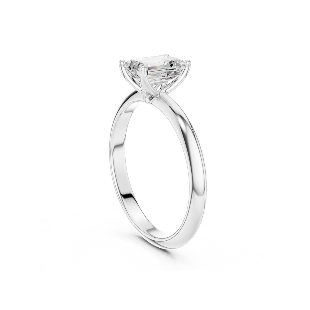Emerald Cut Solitaire Lab Grown Diamond Ring