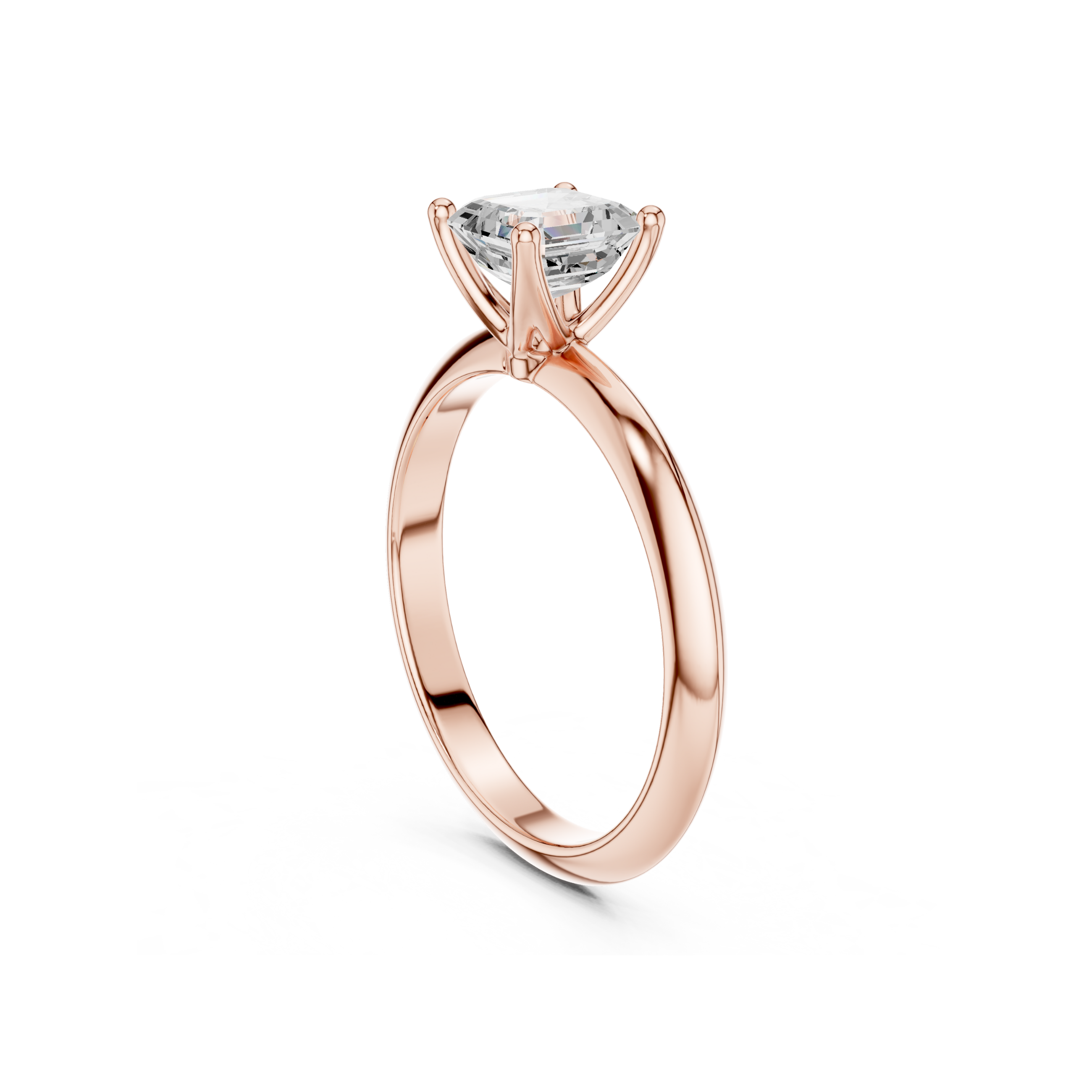 Asscher Cut Solitaire Lab Grown Diamond Ring