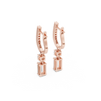 Baguette Cut Diamond Drop Earring