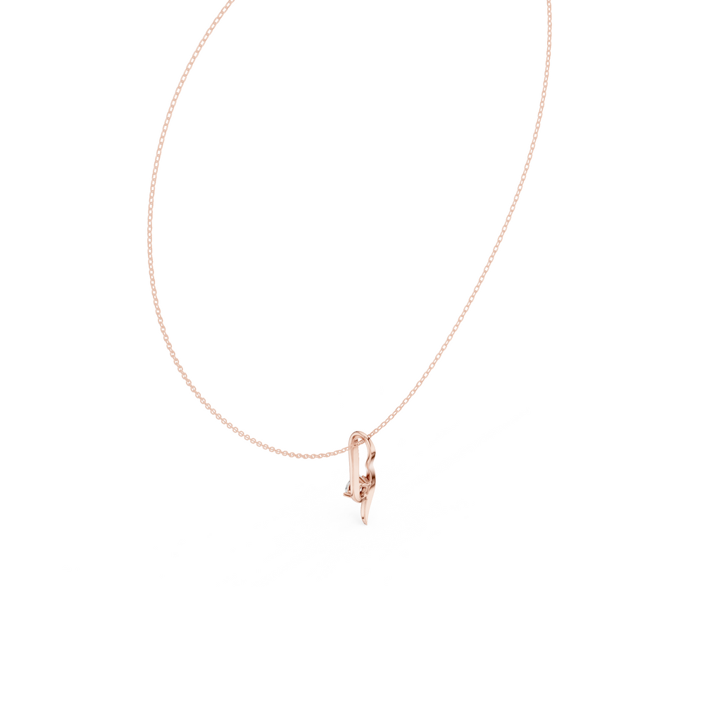 Curved Lab Grown Diamond Pandent