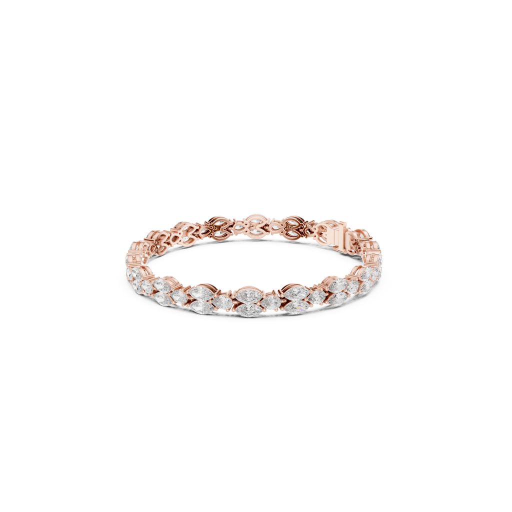 Pear-Cut Lab Grown Diamond Tennis Bracelet