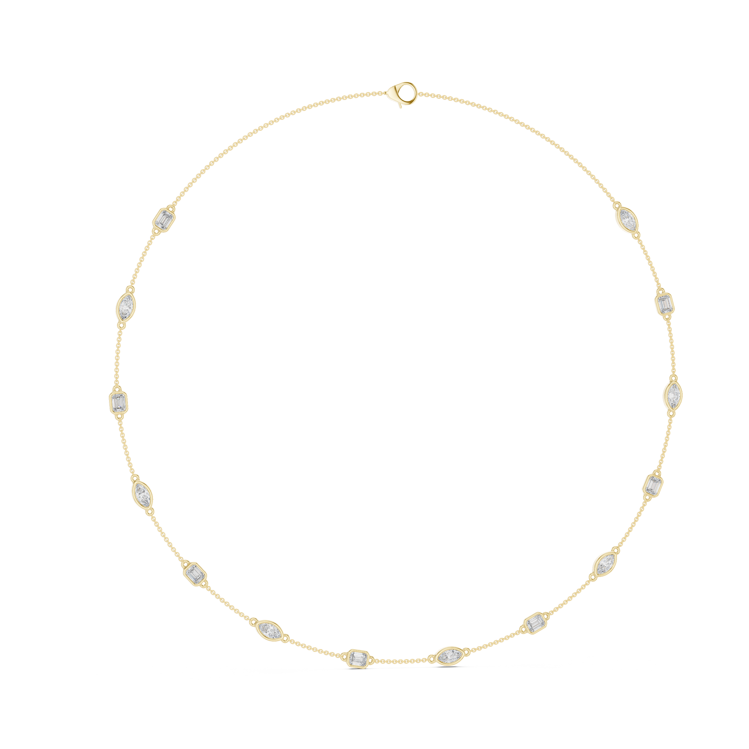 Elegant Gold Bezel-Set Lab Grown Diamond Necklace