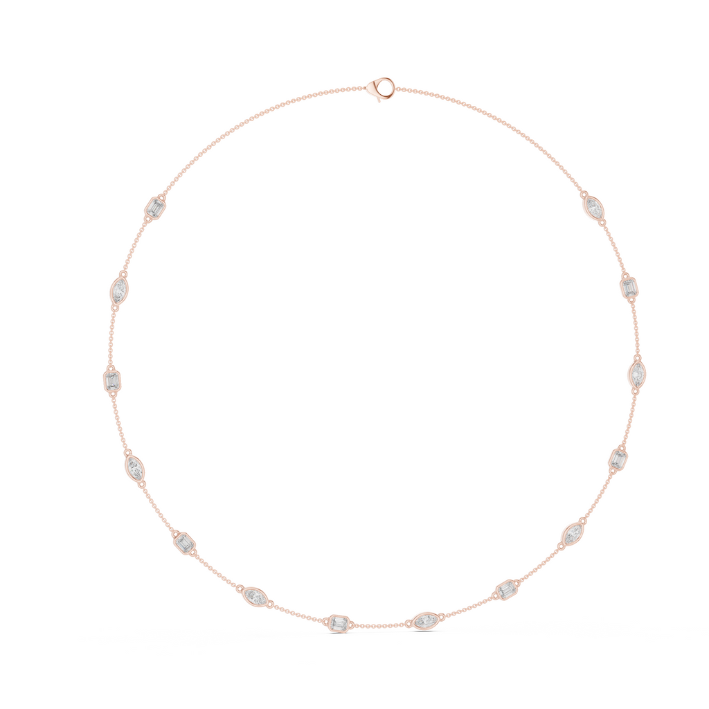 Elegant Gold Bezel-Set Lab Grown Diamond Necklace