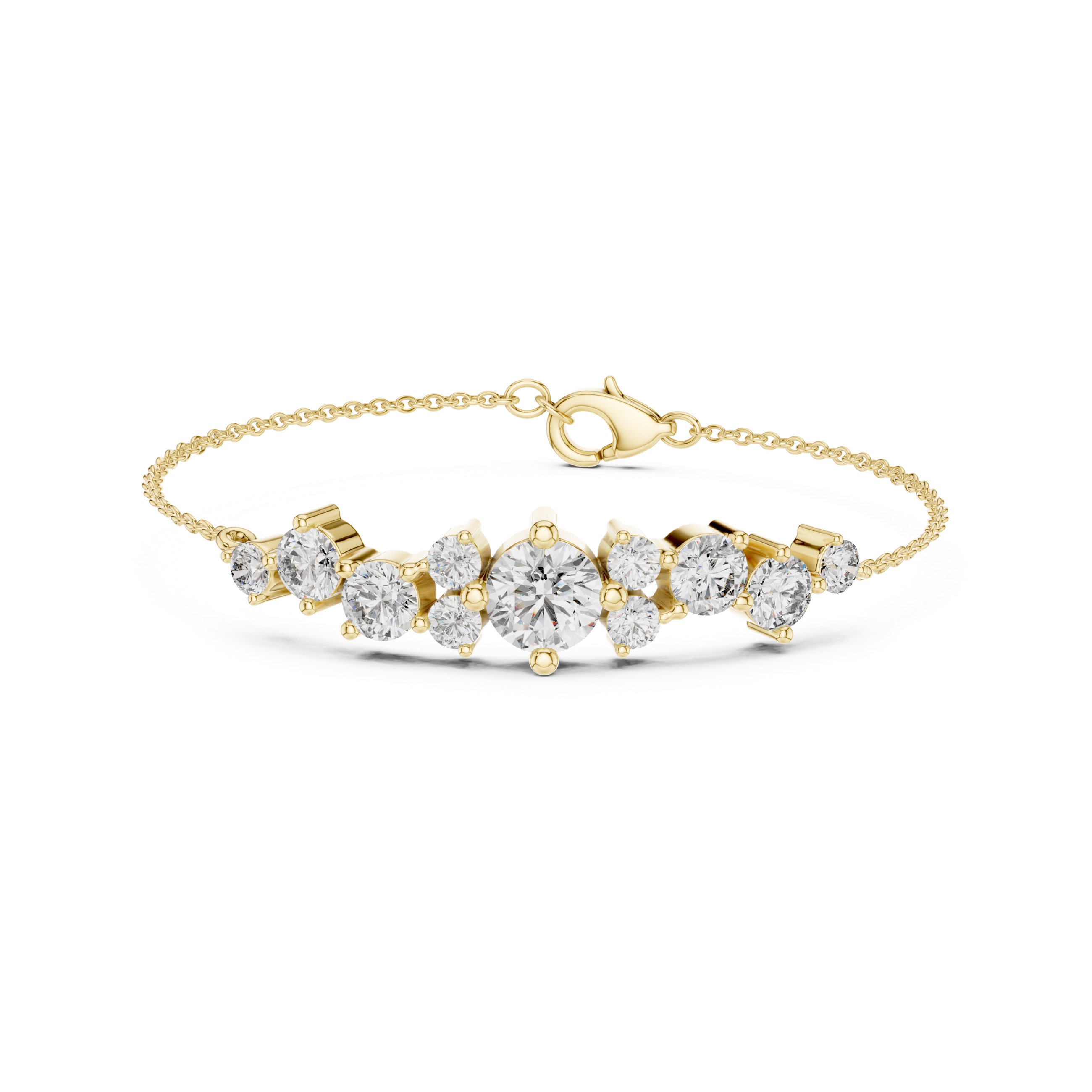 Cluster Lab Grown Diamond chain Bracelet