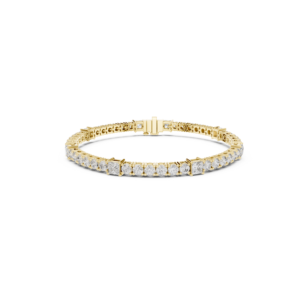 Princess Cut Lab Grown Diamond Tennis Bracelet