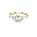 Emerald-Cut Three-Stone Diamond Ring