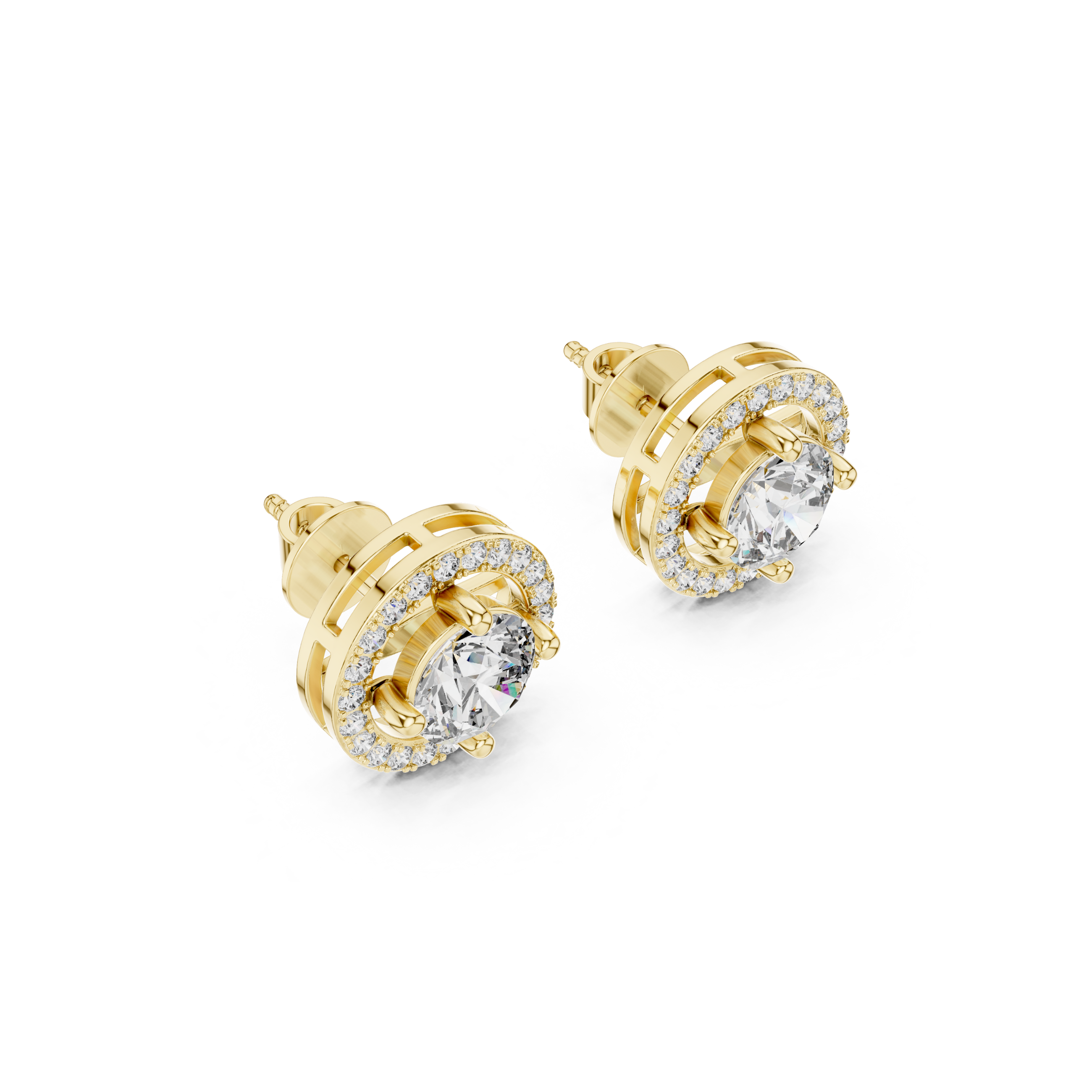 Elegant Halo Lab Grown Diamond Earring
