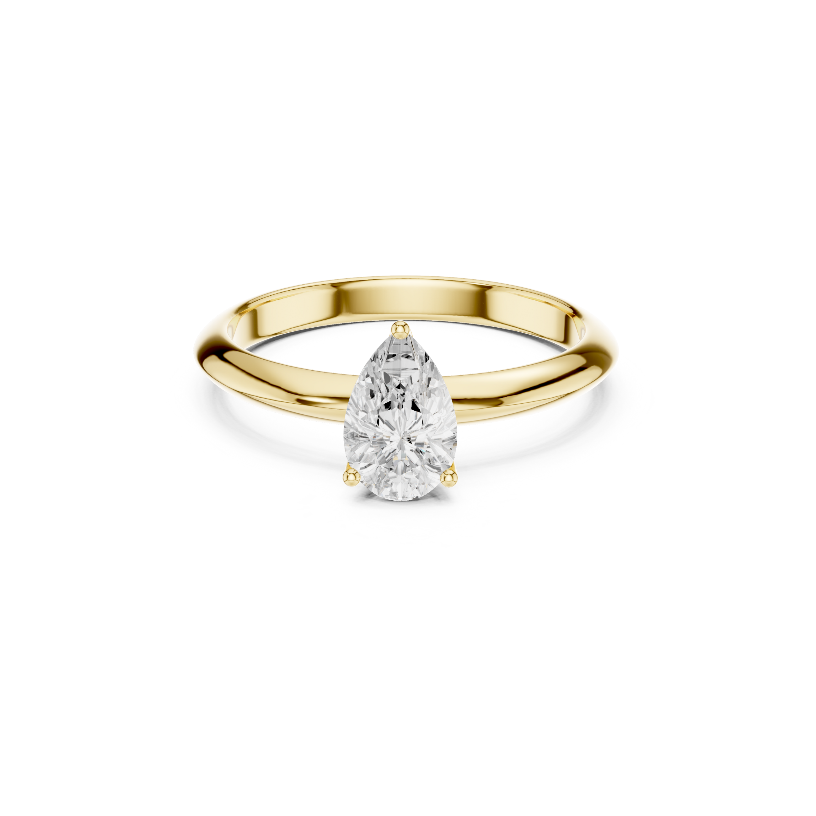Pear-Cut Solitaire Lab Grown Diamond Ring